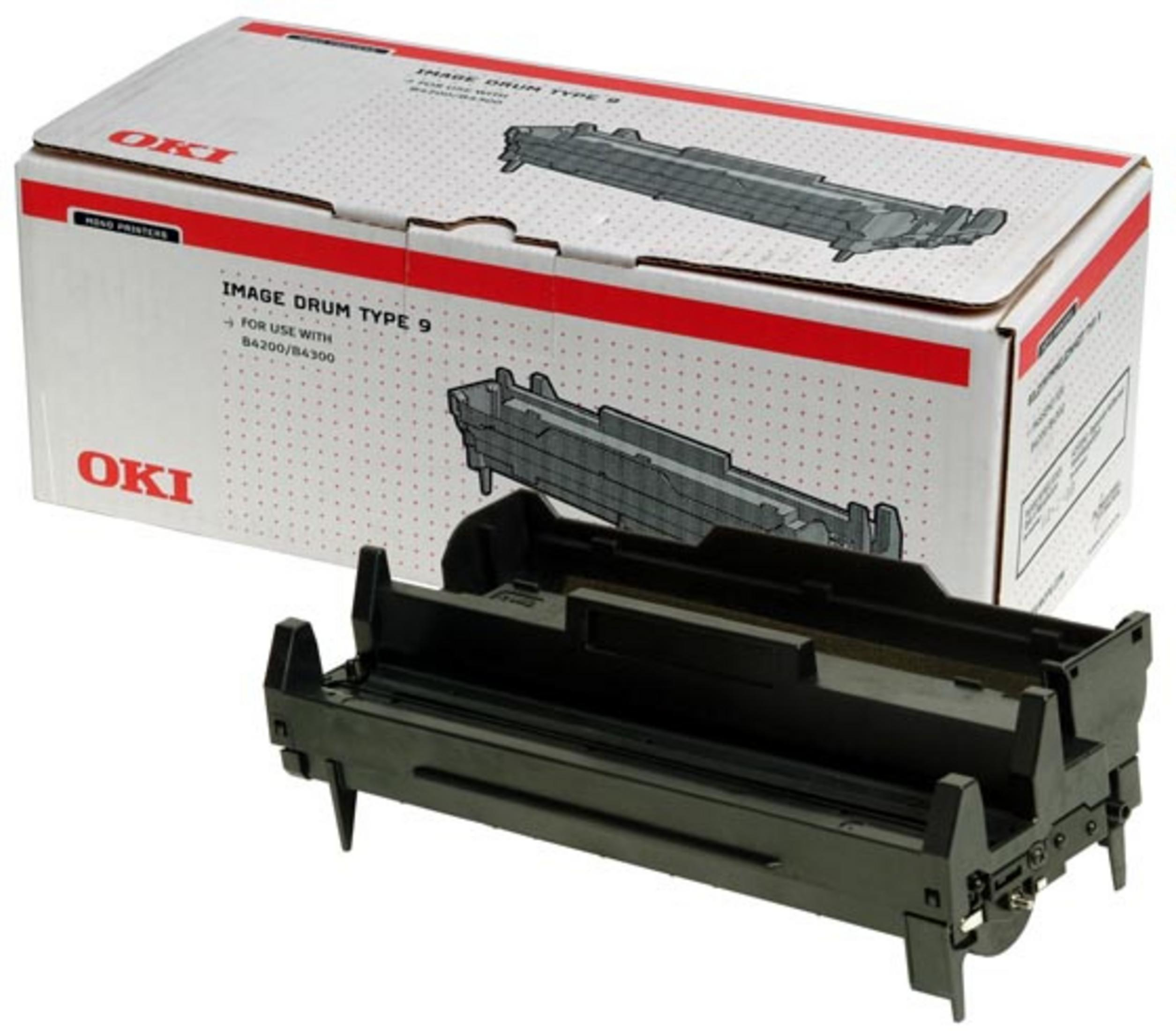 Tamburo immagine OKI tipo 9 in plastica nera per stampanti B4200/B4300.