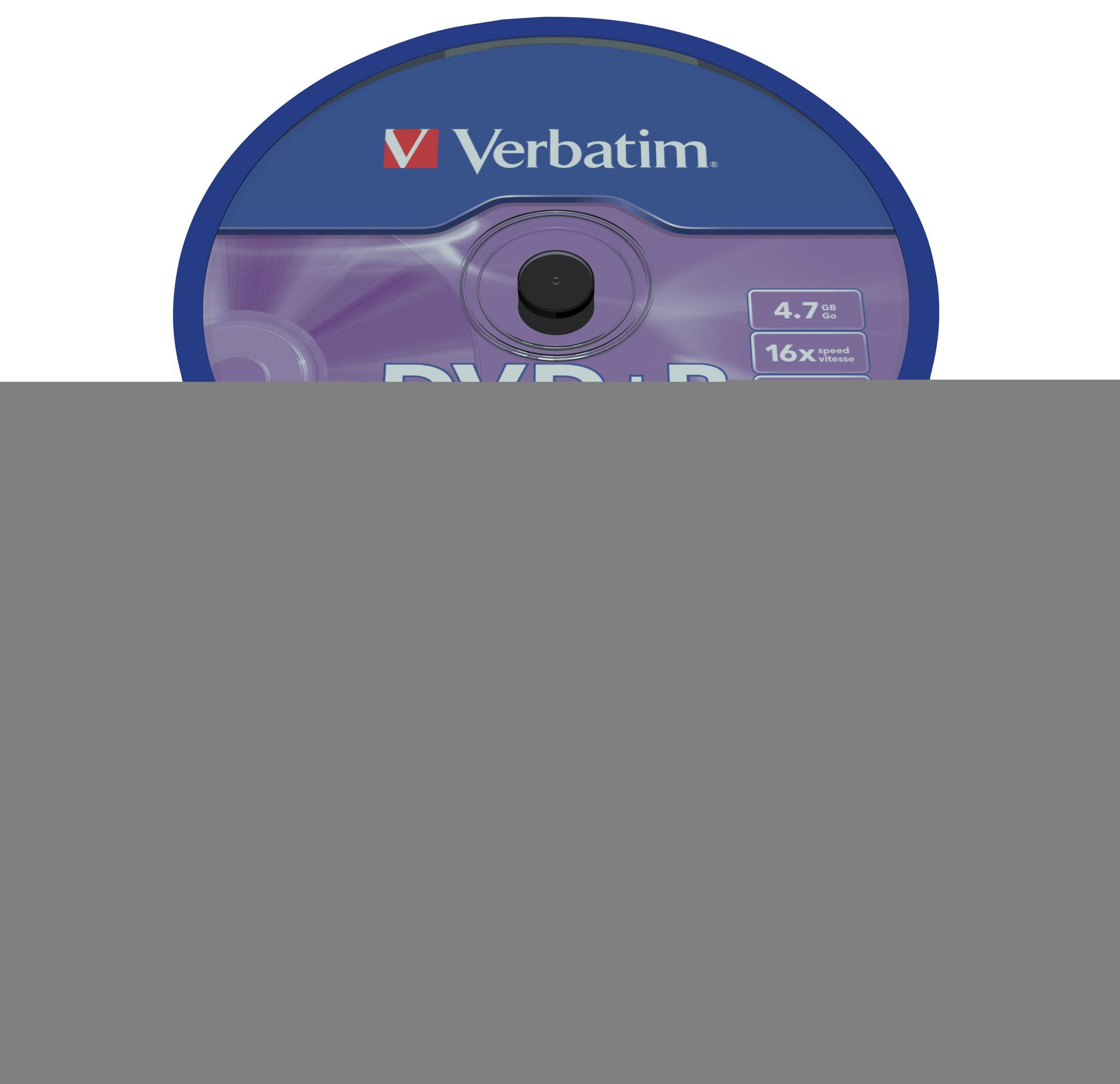 Płyta Verbatim DVD-R o pojemności 4.7 GB i prędkości 16x.