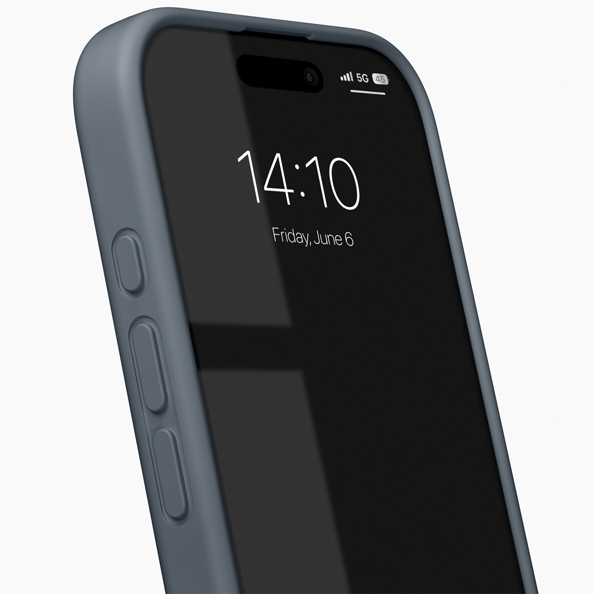 Ein graues iPhone mit einer Hülle zeigt 14:10 und Freitag, 6. Juni.