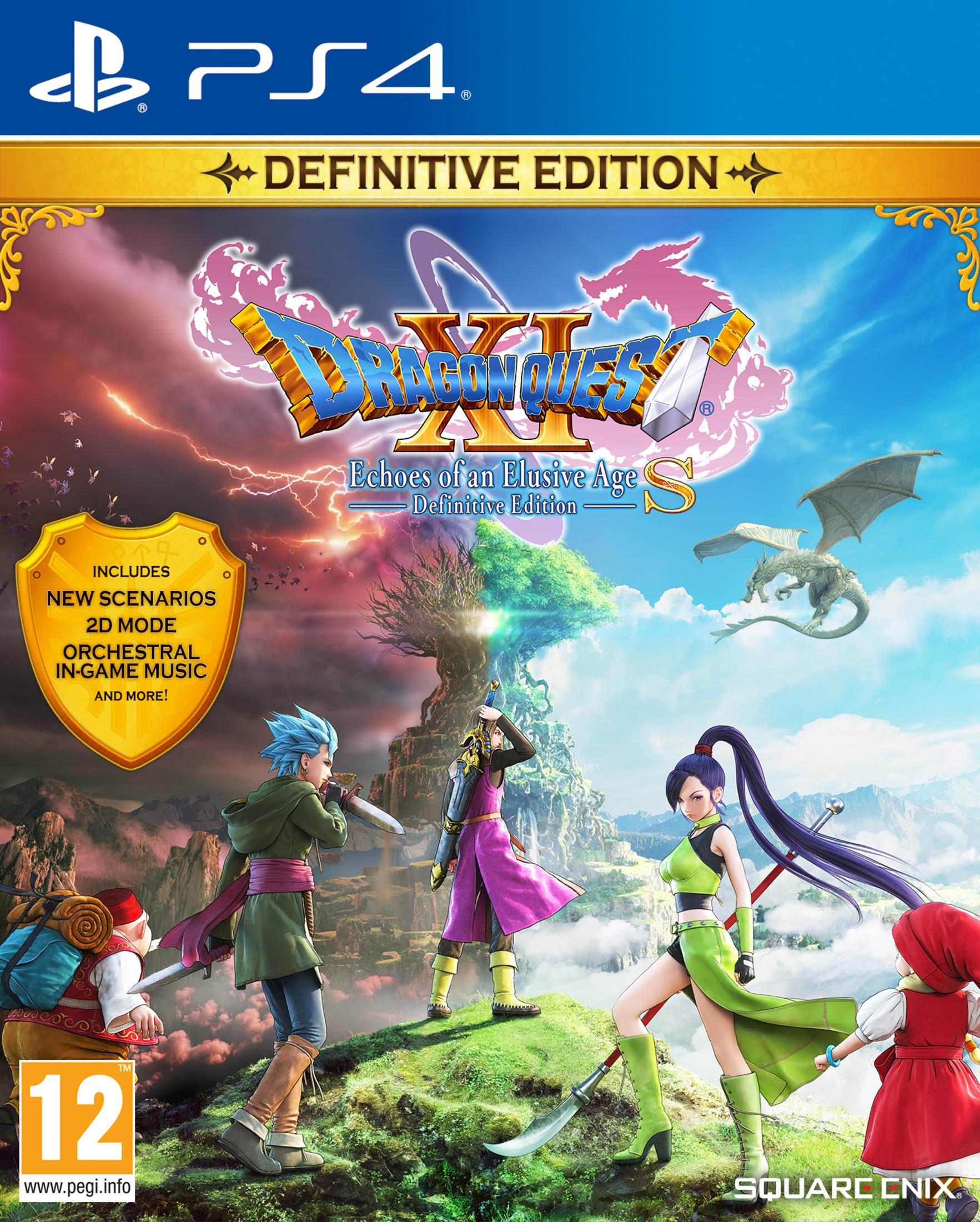 Okładka Dragon Quest XI S: Echoes of an Elusive Age Definitive Edition z postaciami.