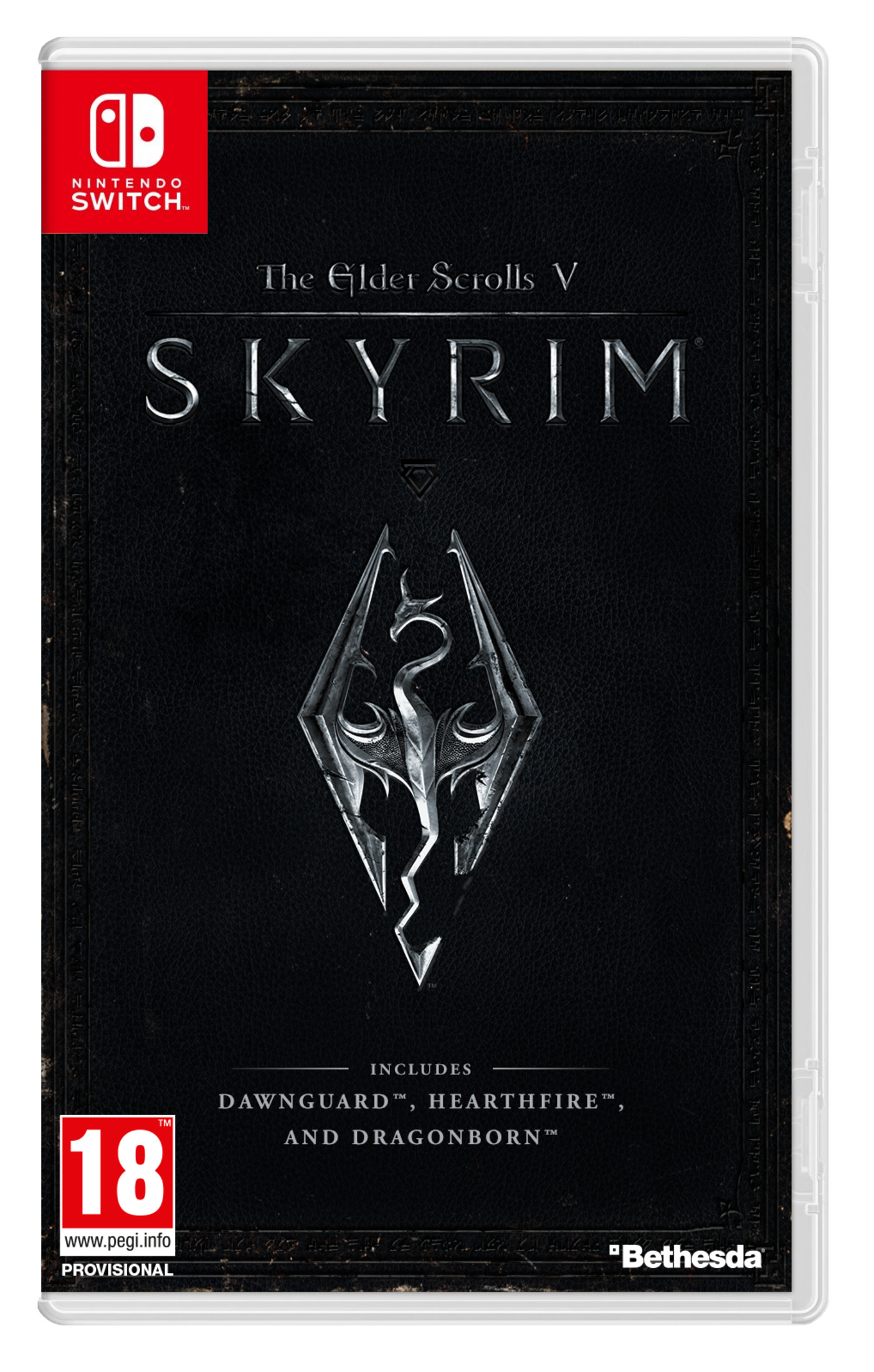 Etui Nintendo Switch do gry Skyrim, ocena wiekowa 18.