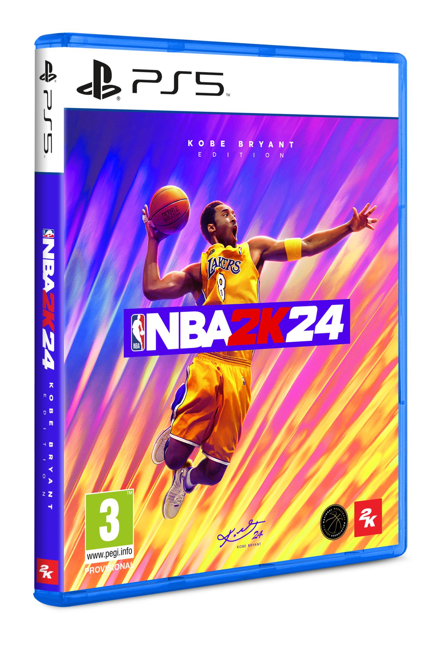 Custodia PS5 NBA 2K24 Kobe Bryant Edition con Kobe Bryant in maglia Lakers.