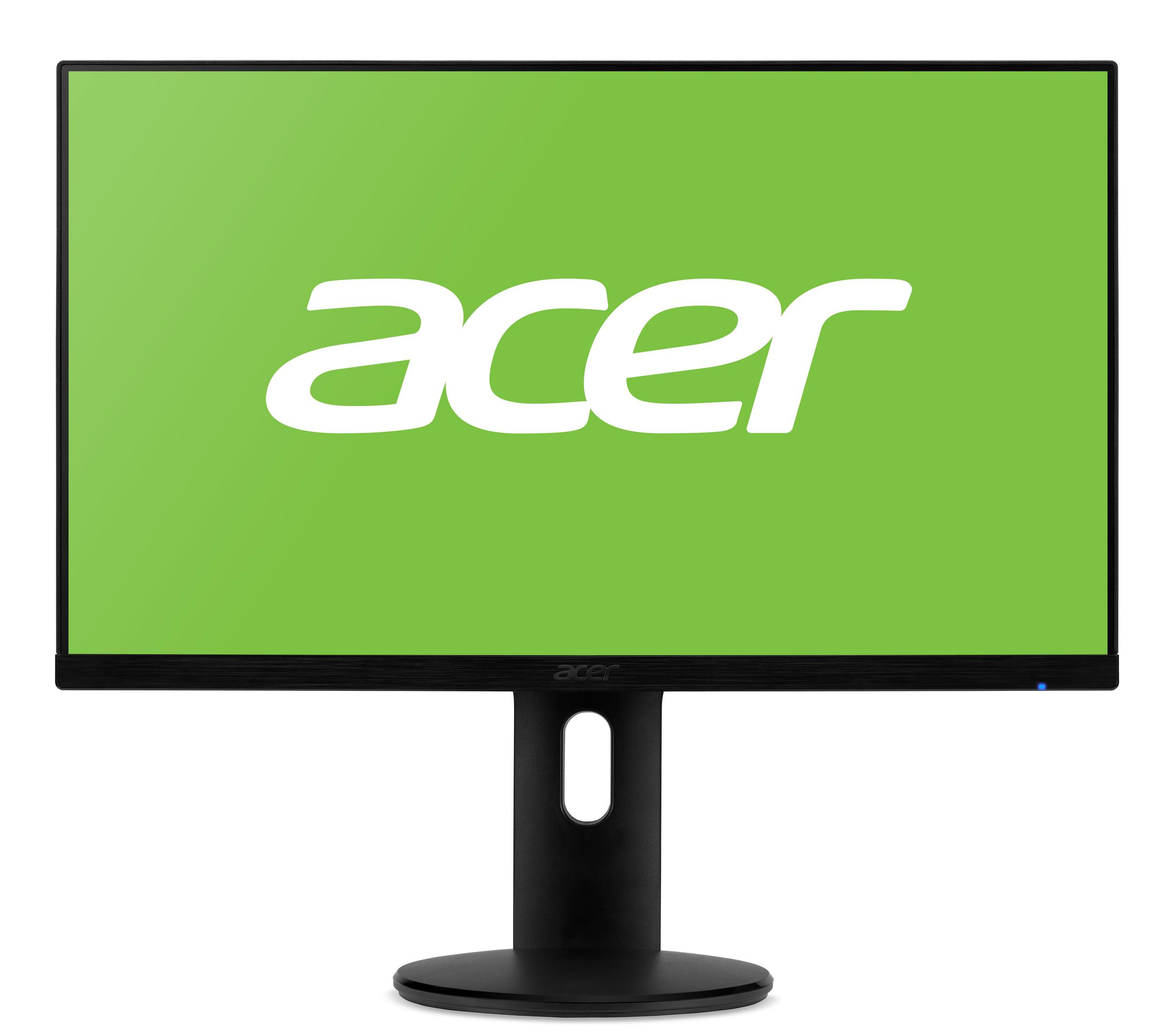 Un monitor nero con logo Acer su schermo verde.