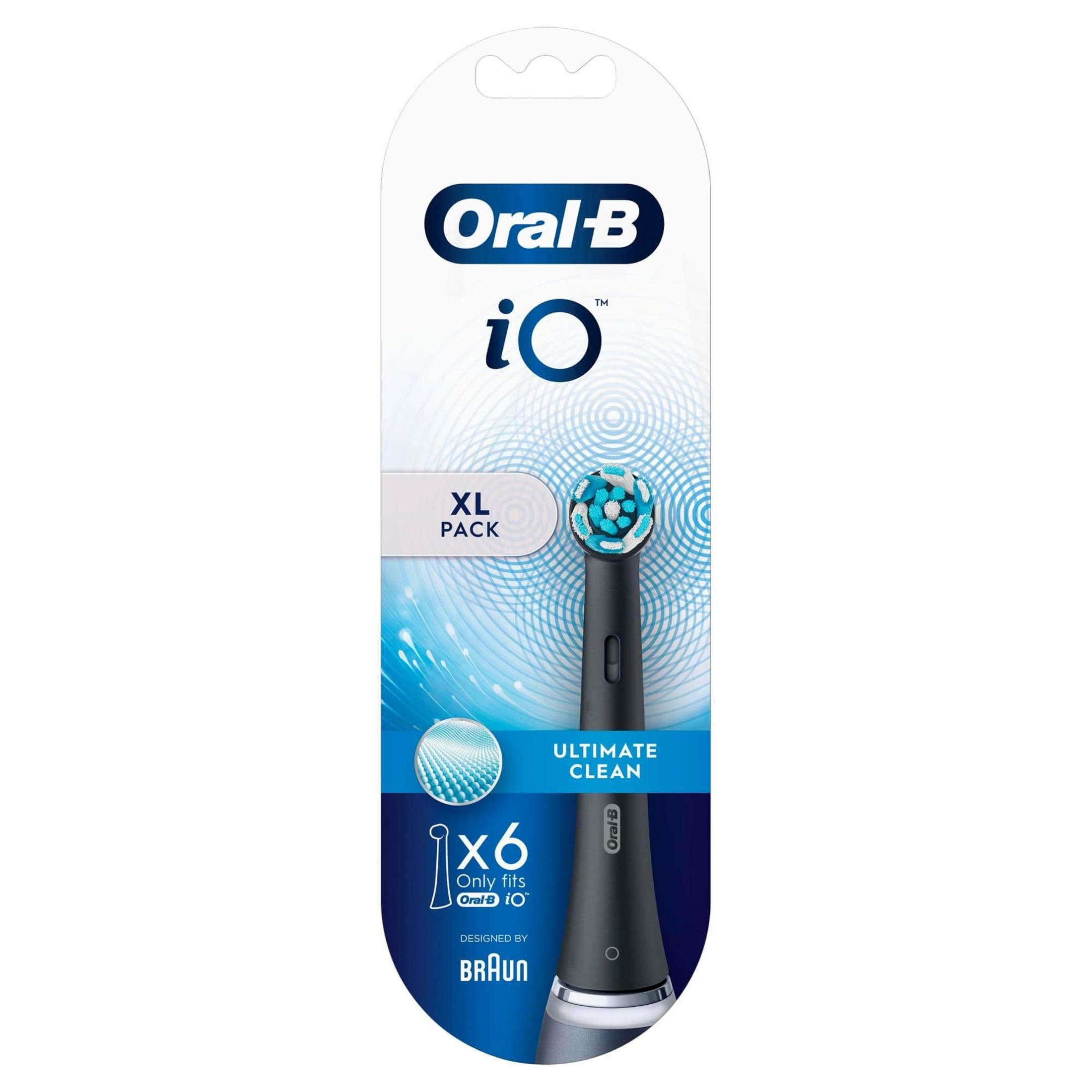 Oral-B iO Zahnbürstenkopf XL Pack, Ultimate Clean, 6 Stück, Braun