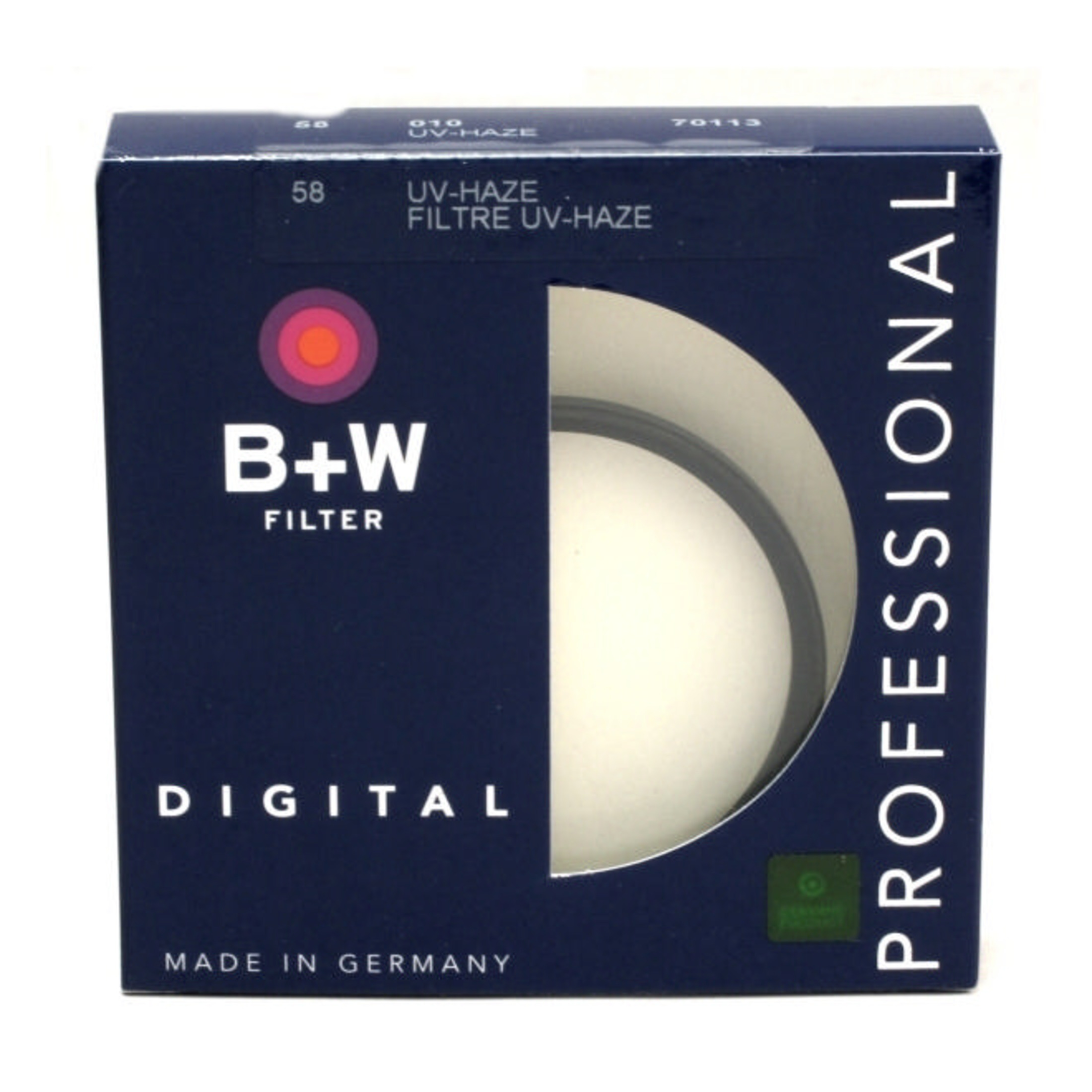 B+W UV-Haze Filter 58mm, Digital, Made in Germany, Professional.