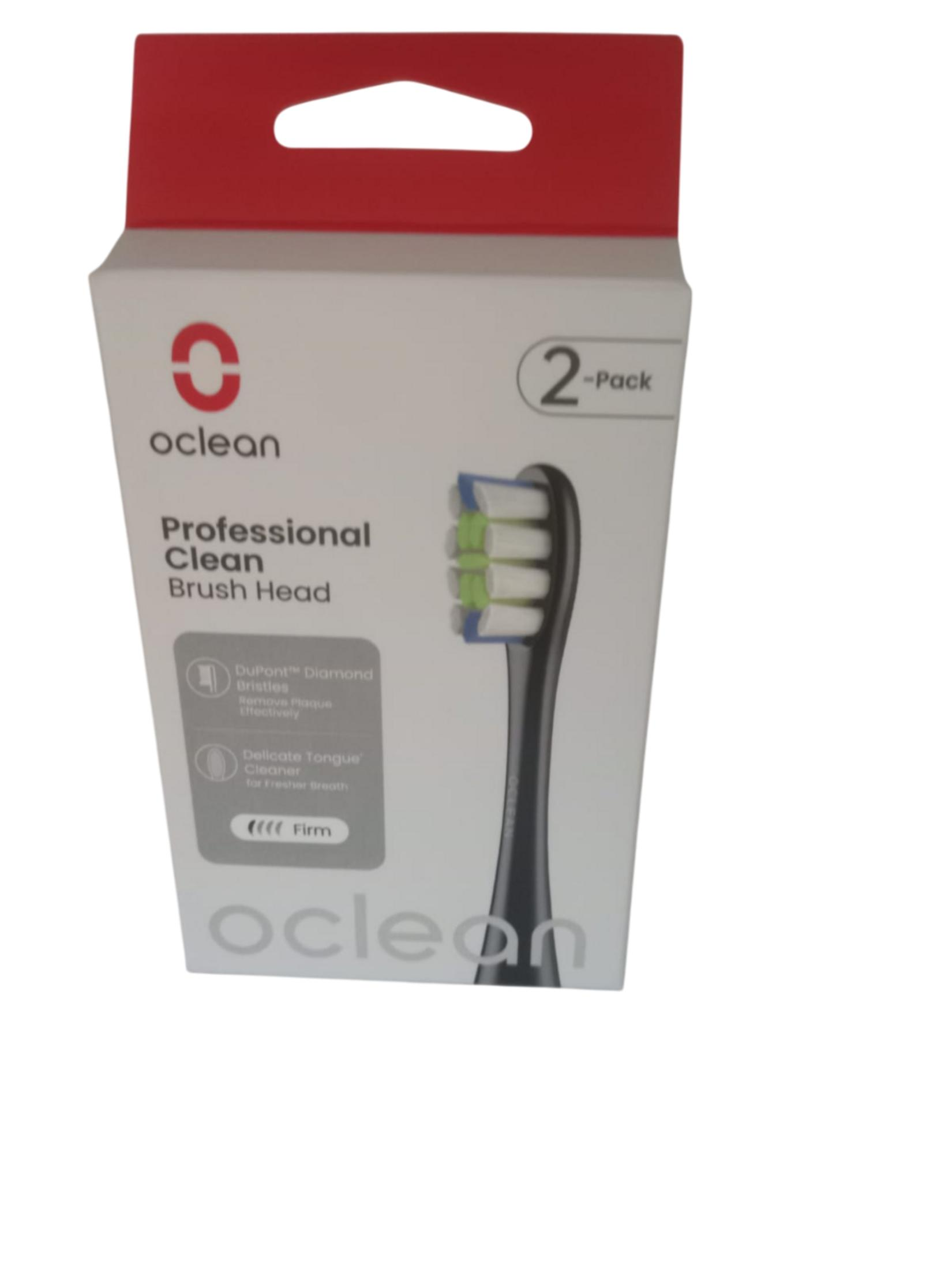 Testina Oclean Professional Clean 2-pack con setole verdi e bianche.