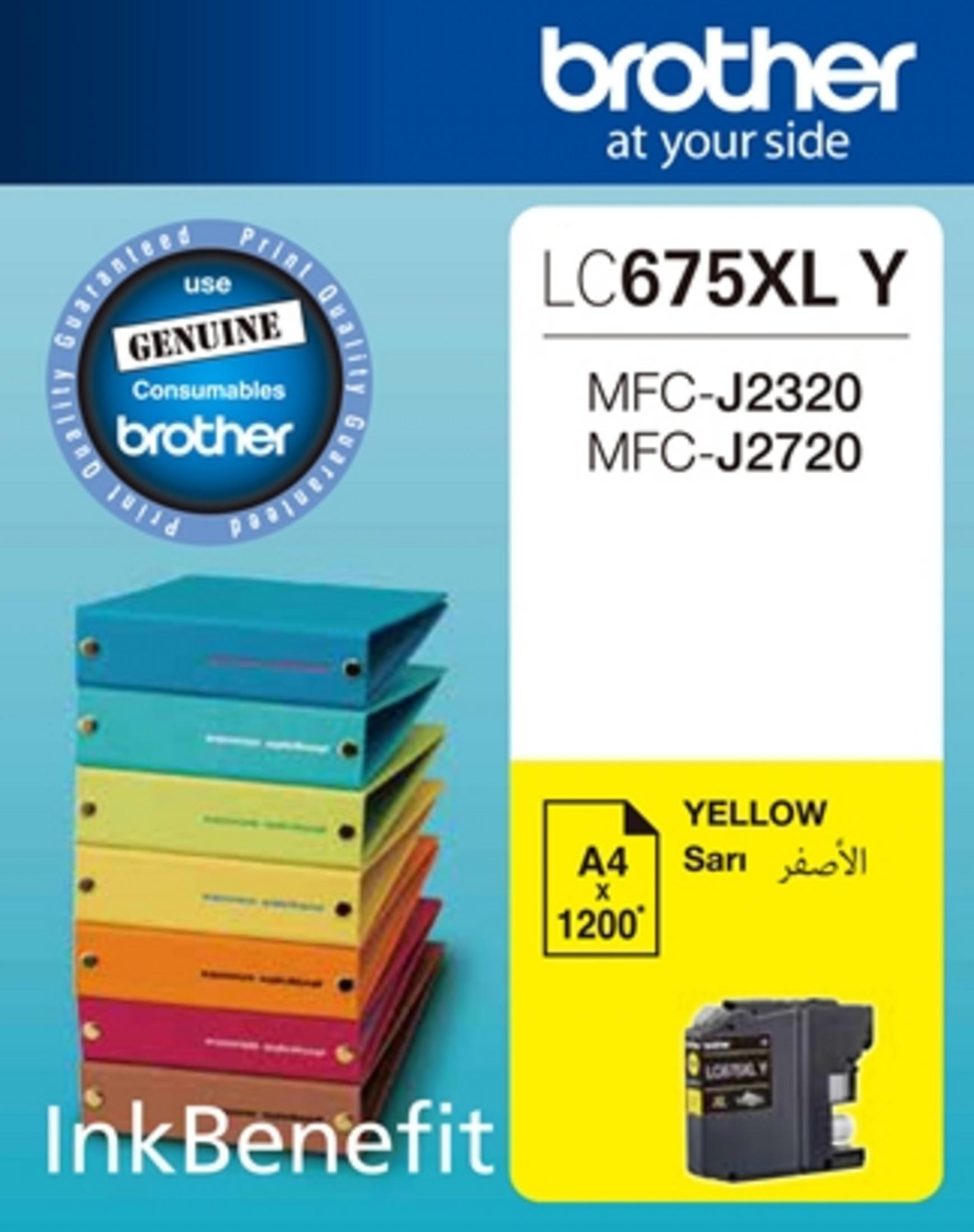 Brother LC675XL Y mürekkep kartuşu MFC-J2320/J2720 için, A4, 1200 dpi.