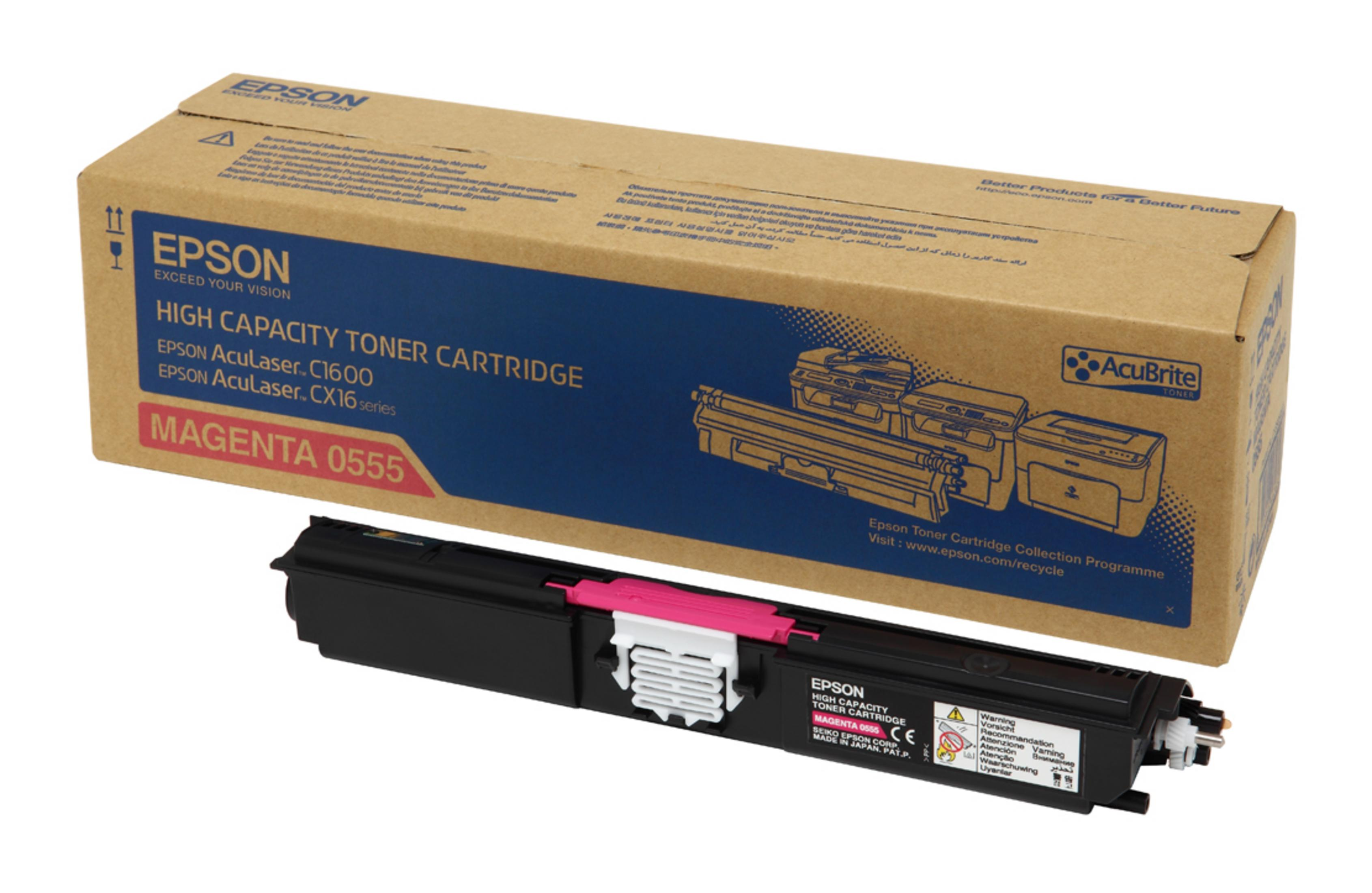 Epson Magenta Tonerpatrone mit Verpackung und Anleitung. Produktinfo.