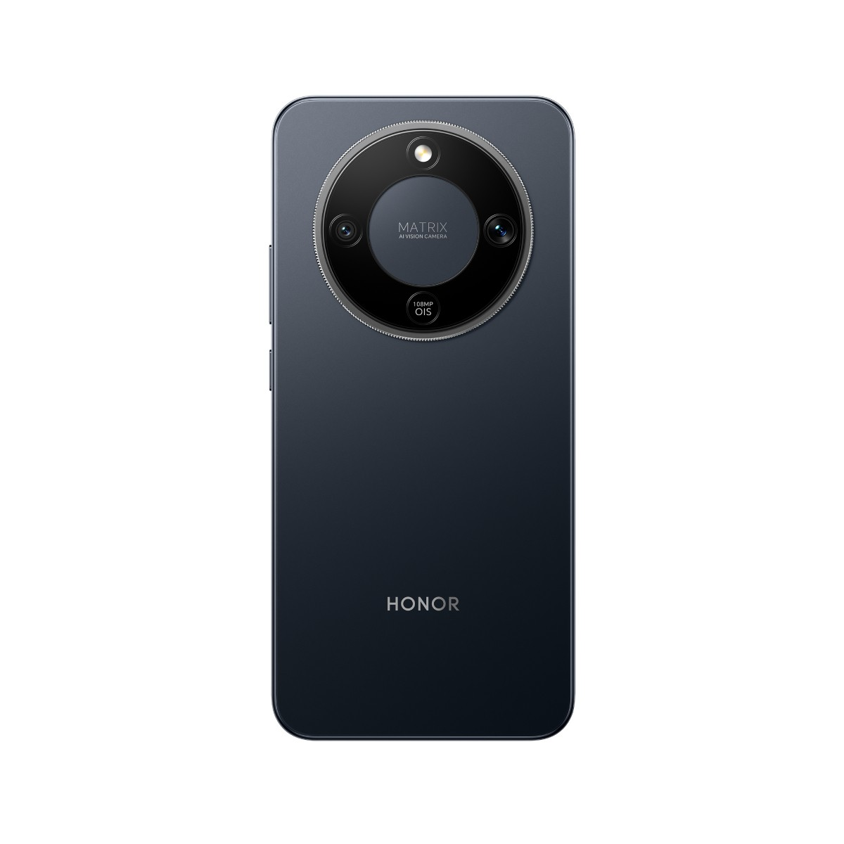 Rückseite eines dunklen HONOR Smartphones mit runder Kameramodul-Einheit.