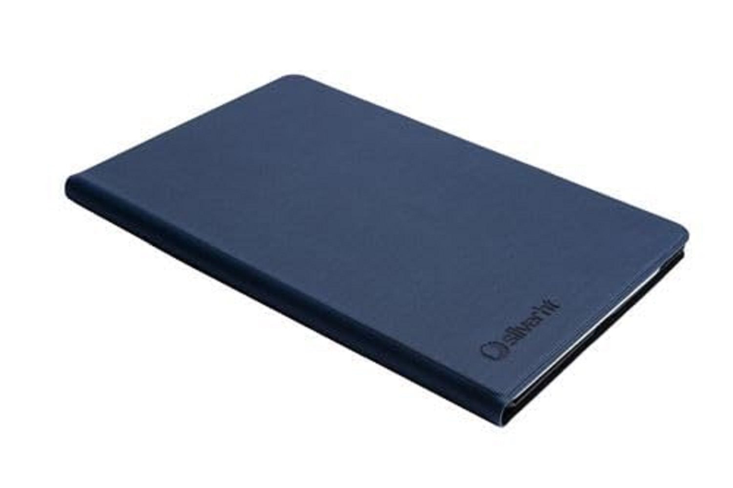 Funda protectora azul oscuro para tablet o e-reader con logo.