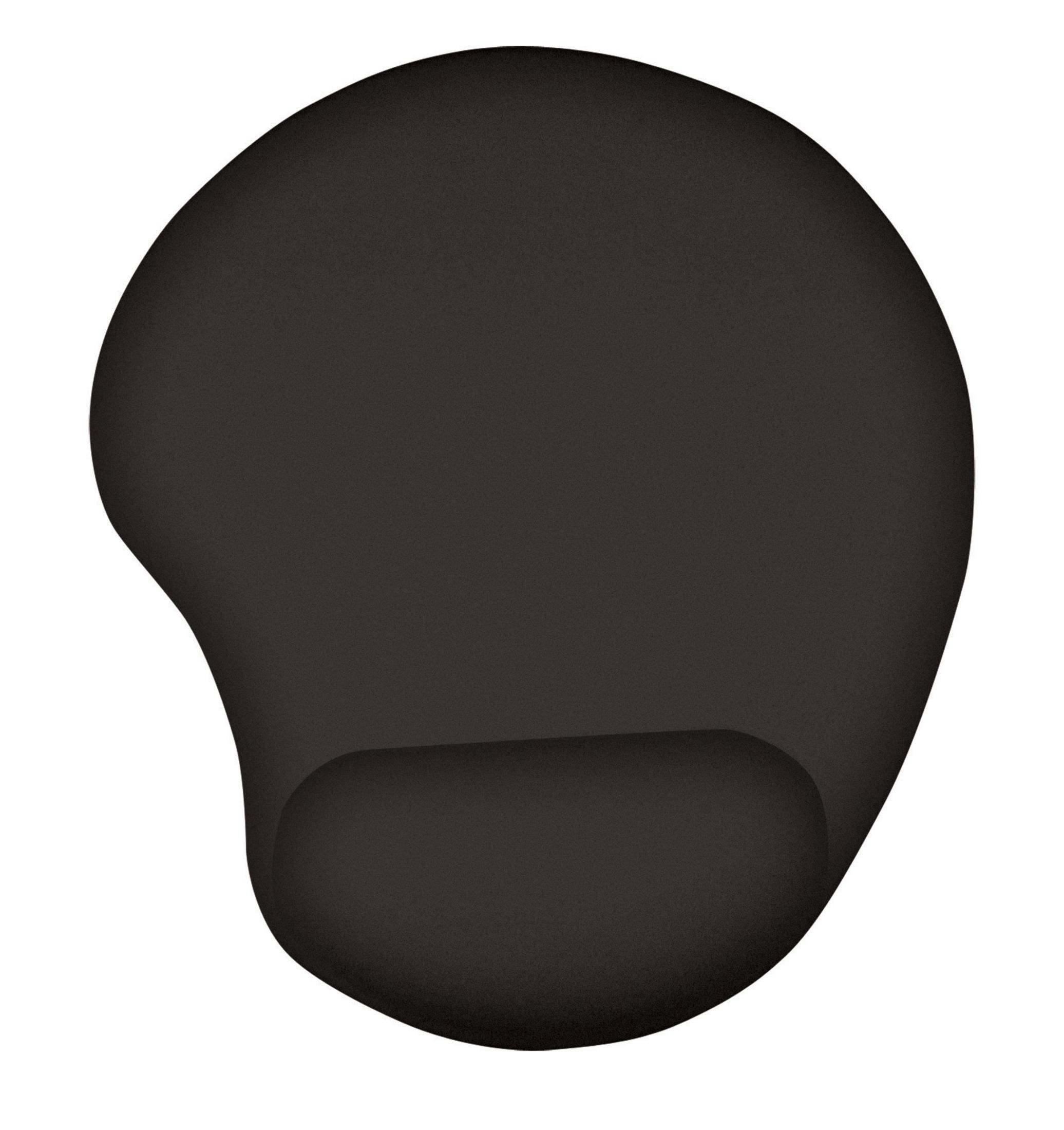 Tapis de souris ergonomique noir avec repose-poignet.