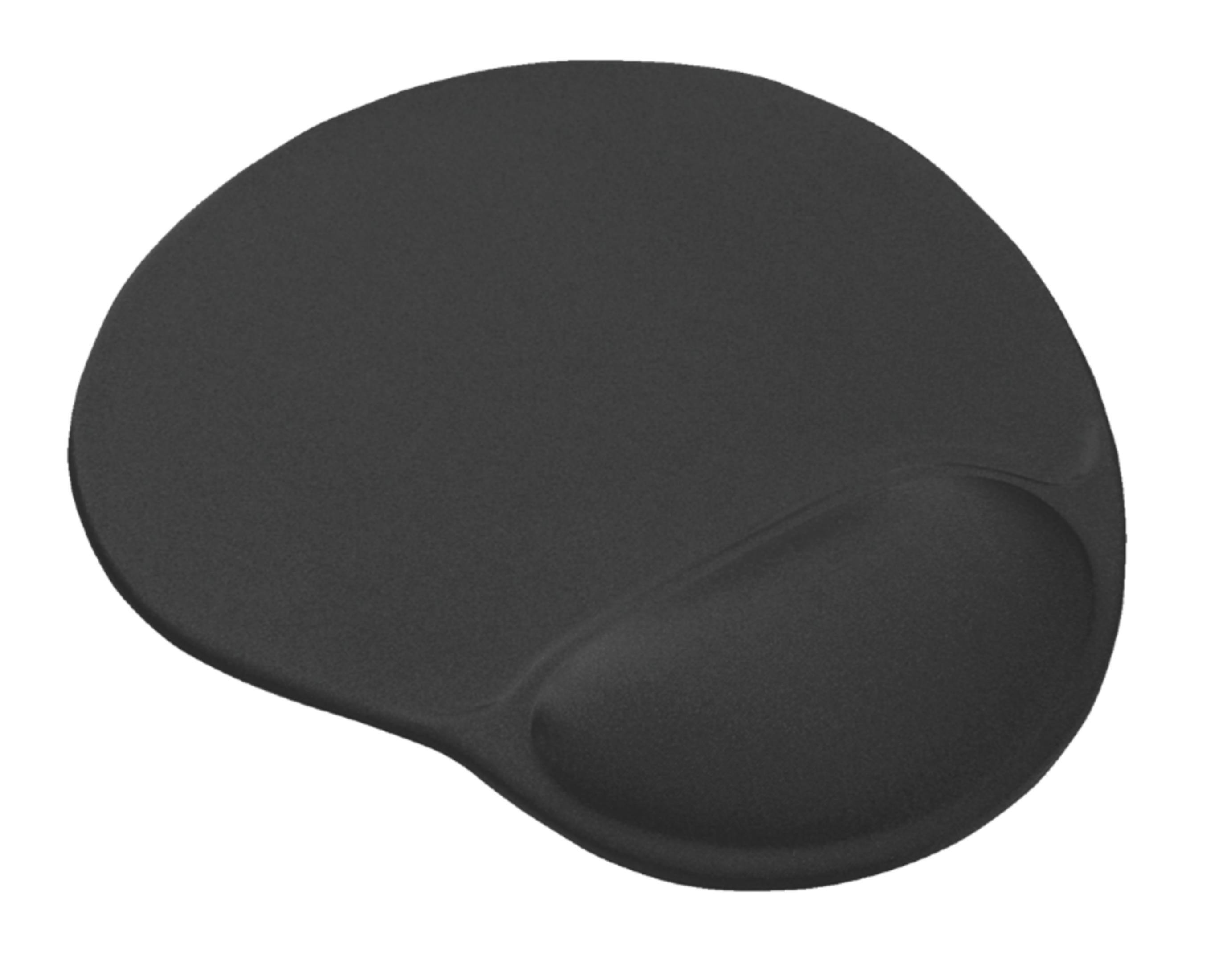 Repose-poignet ergonomique noir pour souris.