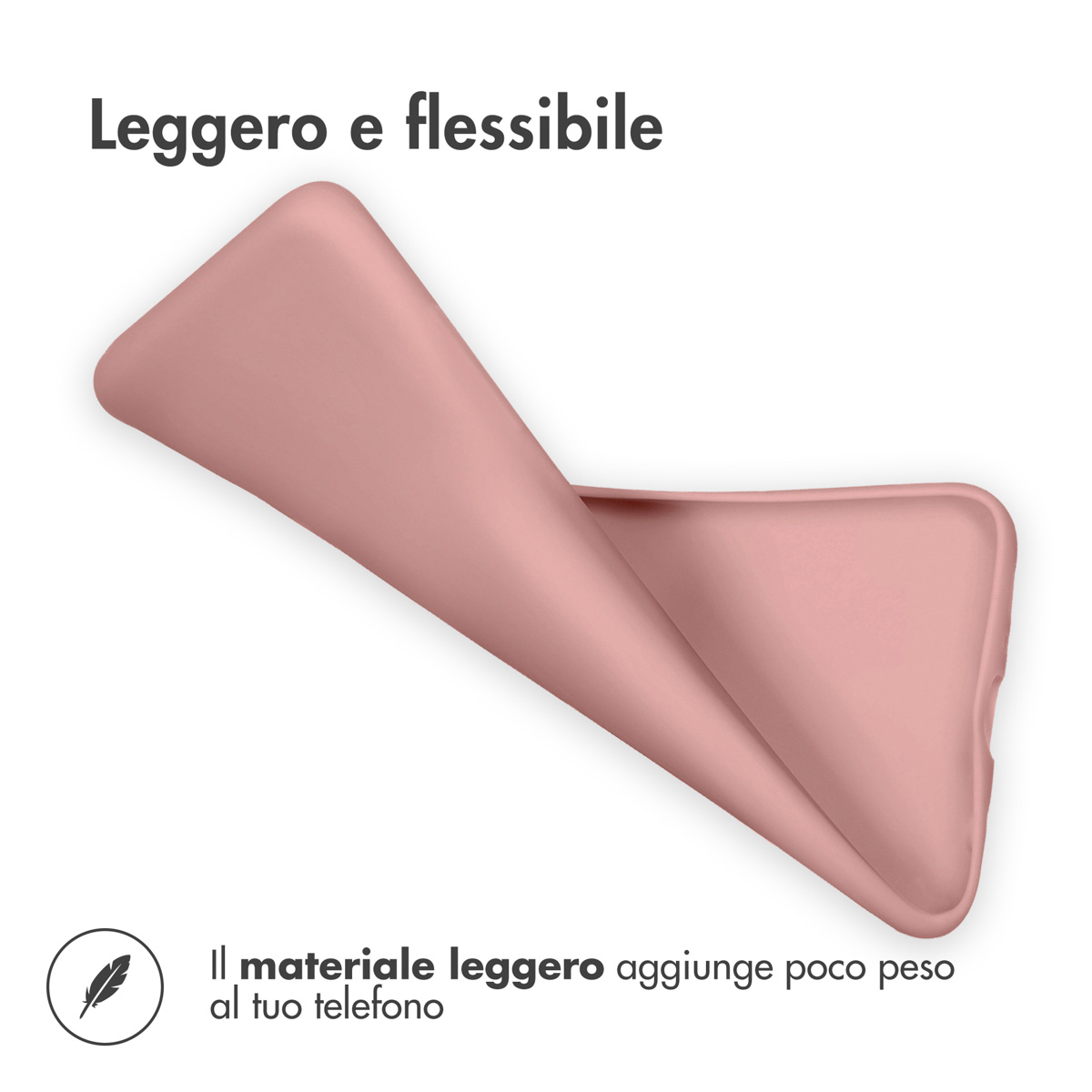 Une coque de téléphone rose, légère et flexible. Légère et flexible.