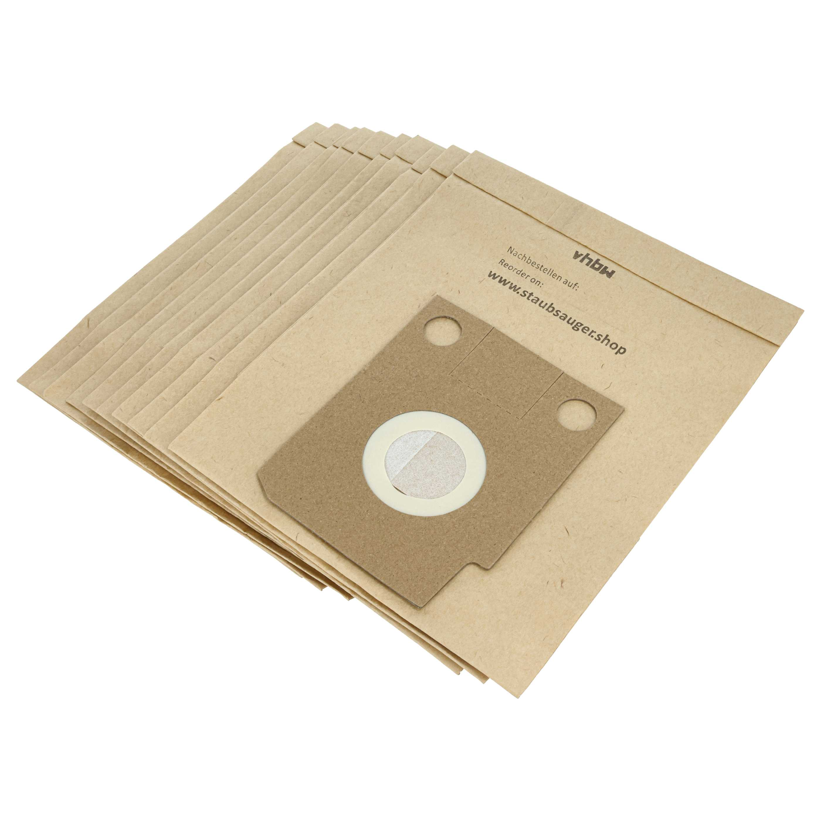 Staubbeutel mit Öffnung und Aufdruck 'vhbw' und Website.
