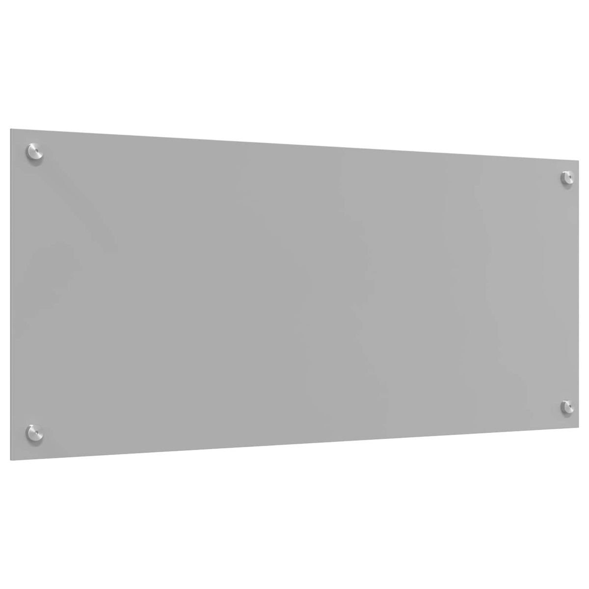 Tablero rectangular gris montado con cuatro tornillos plateados.