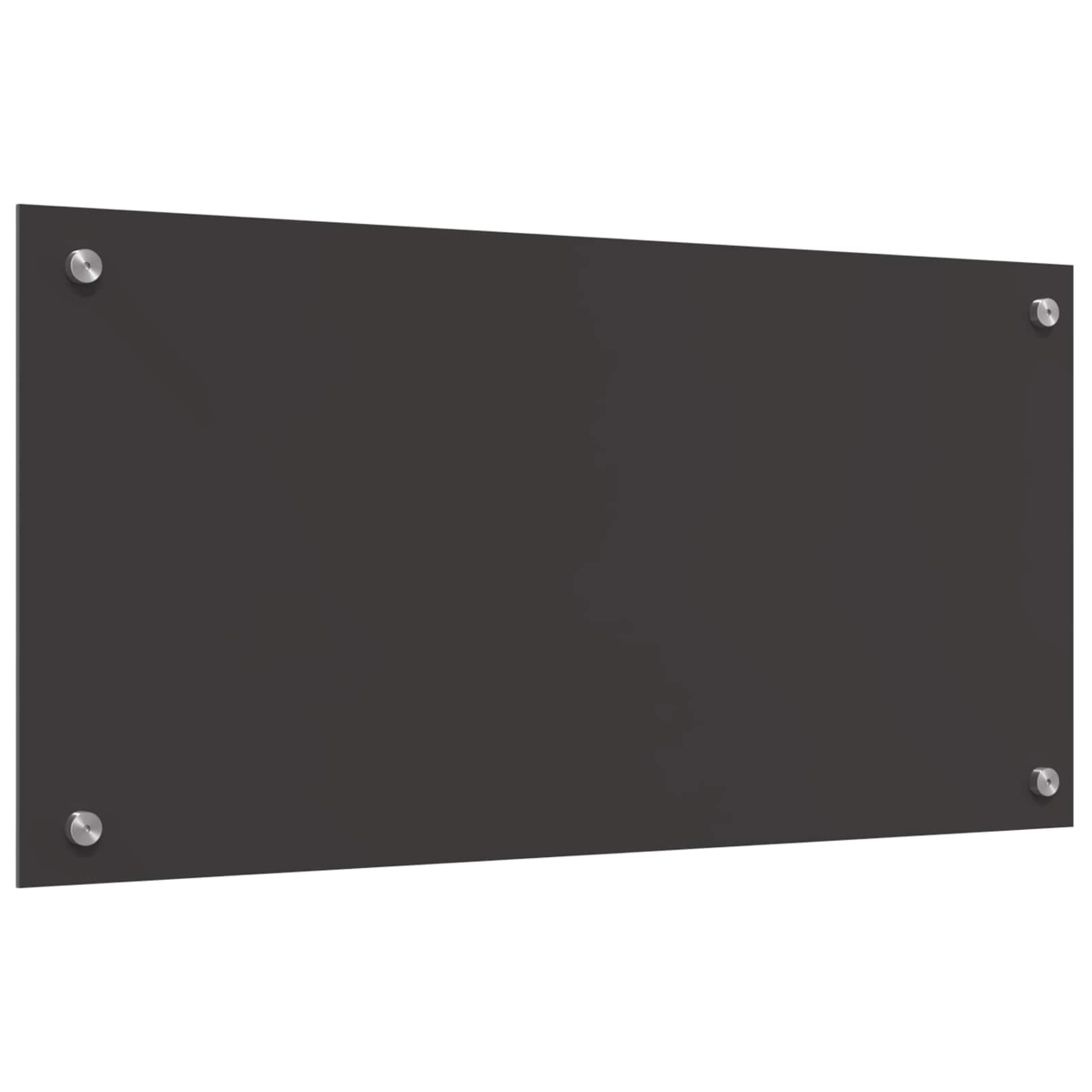 Tablero gris oscuro con cuatro fijaciones plateadas, fondo blanco.