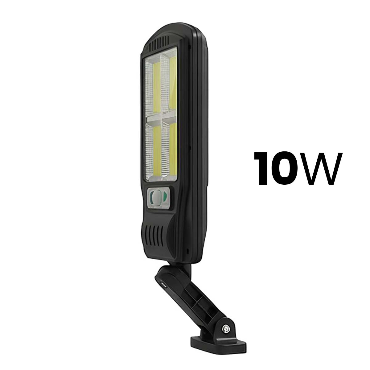 Schwarze 10W Lampe mit verstellbarem Arm auf weißem Hintergrund.