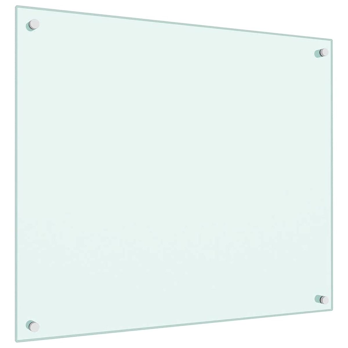 Un panel de vidrio transparente, asegurado con cuatro tornillos plateados en las esquinas.