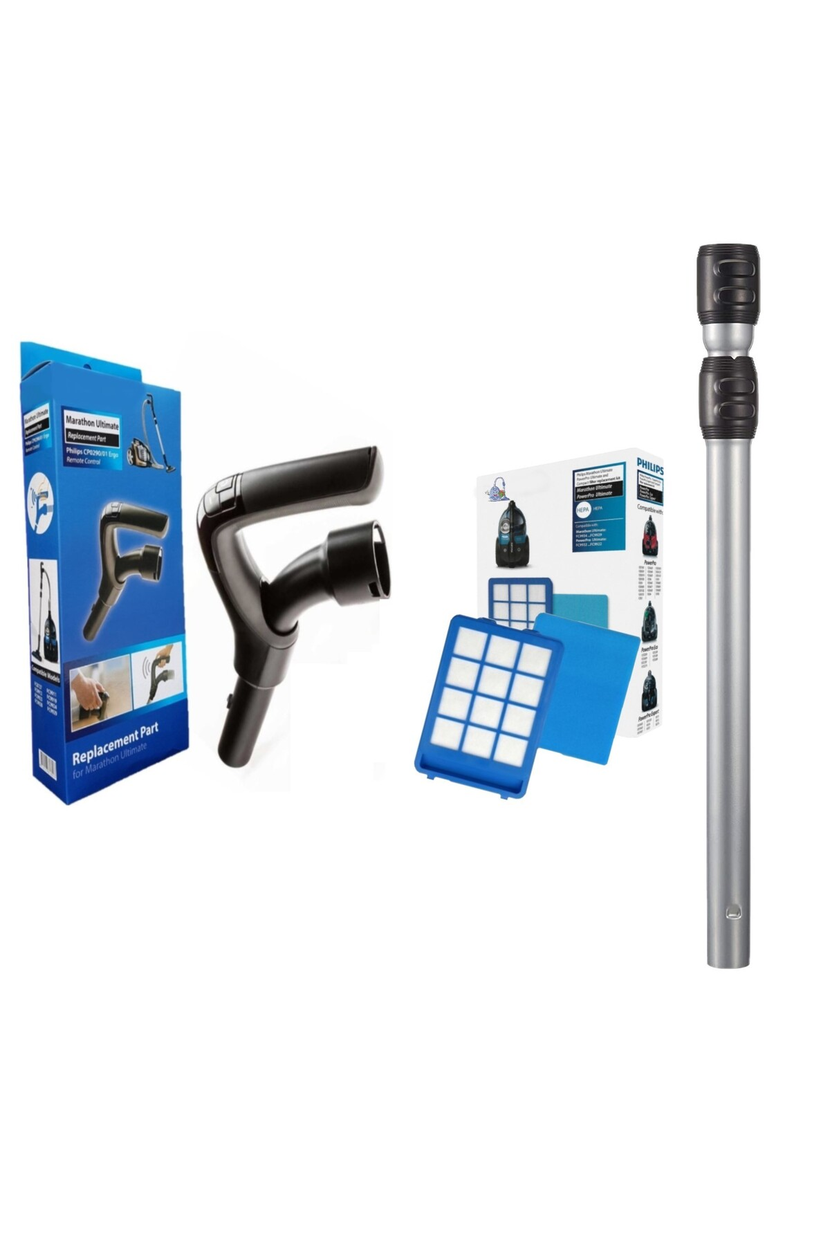 POPULER Philips CP0290/01 Uyumlu  Ergo Uzaktan Kumanda Sapı+ Çelik Boru +Ön Filtre Seti