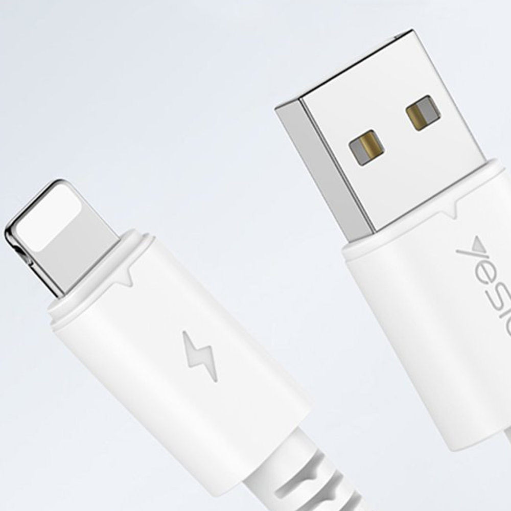 YESIDO CA120L USB to Lightning 18W QC Hızlı 1M Şarj Kablosu Beyaz