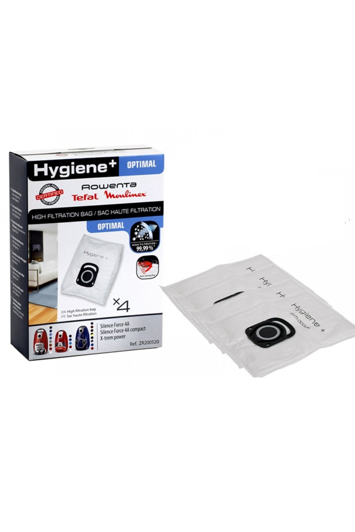 POPULER Rowenta RO6477 - RO6441 Silence Force Uyumlu  Hygiene+ 4'lü Toz Torbası