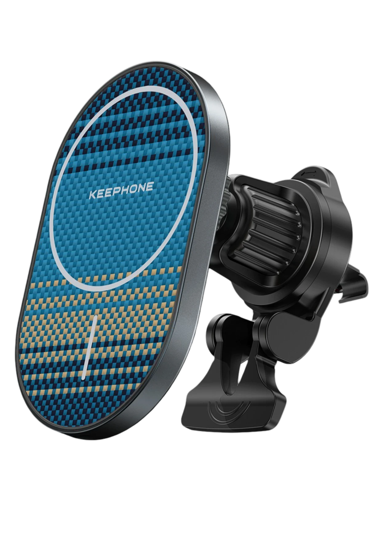 KEEPHONE KPW-081 Kevlar Seanova 2'si 1 Arada 360 Derece 15W Kablosuz Şarj Destekli Manyetik Magsafe Telefon Tutucu