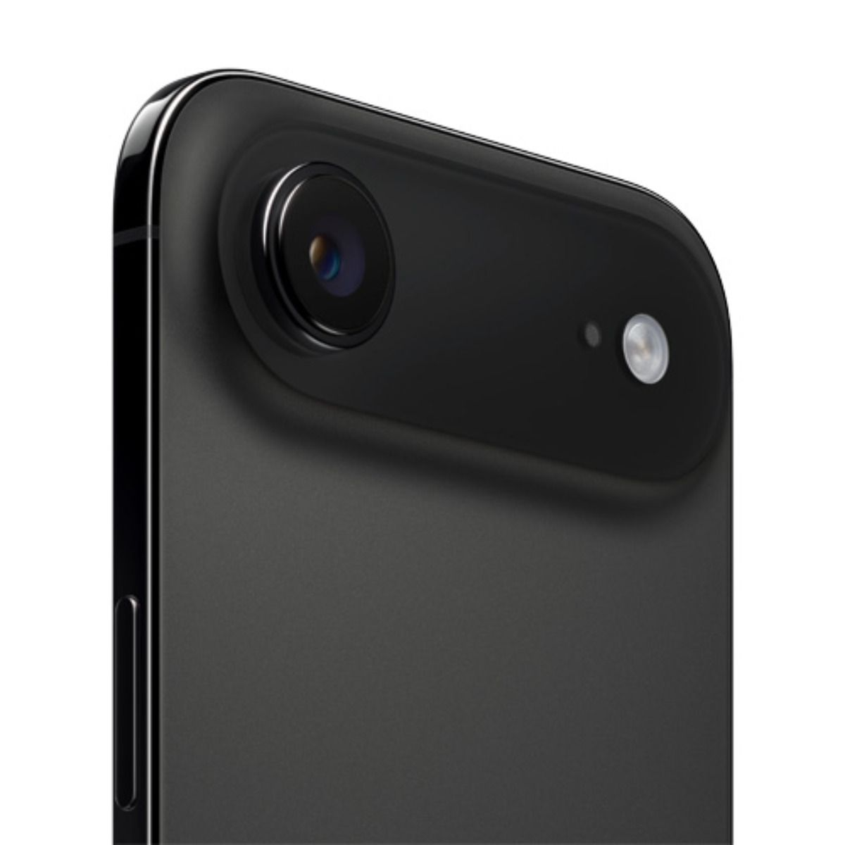 Primo piano del retro di uno smartphone nero con fotocamera e flash.