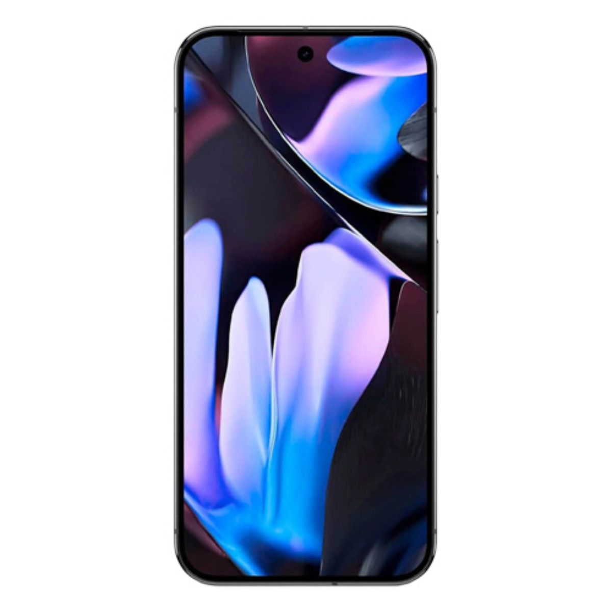 Ein Smartphone mit einem abstrakten, bunten Bildschirmhintergrund.