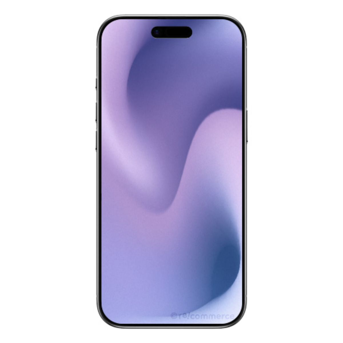 Uno smartphone con uno sfondo a gradiente viola e una tacca.