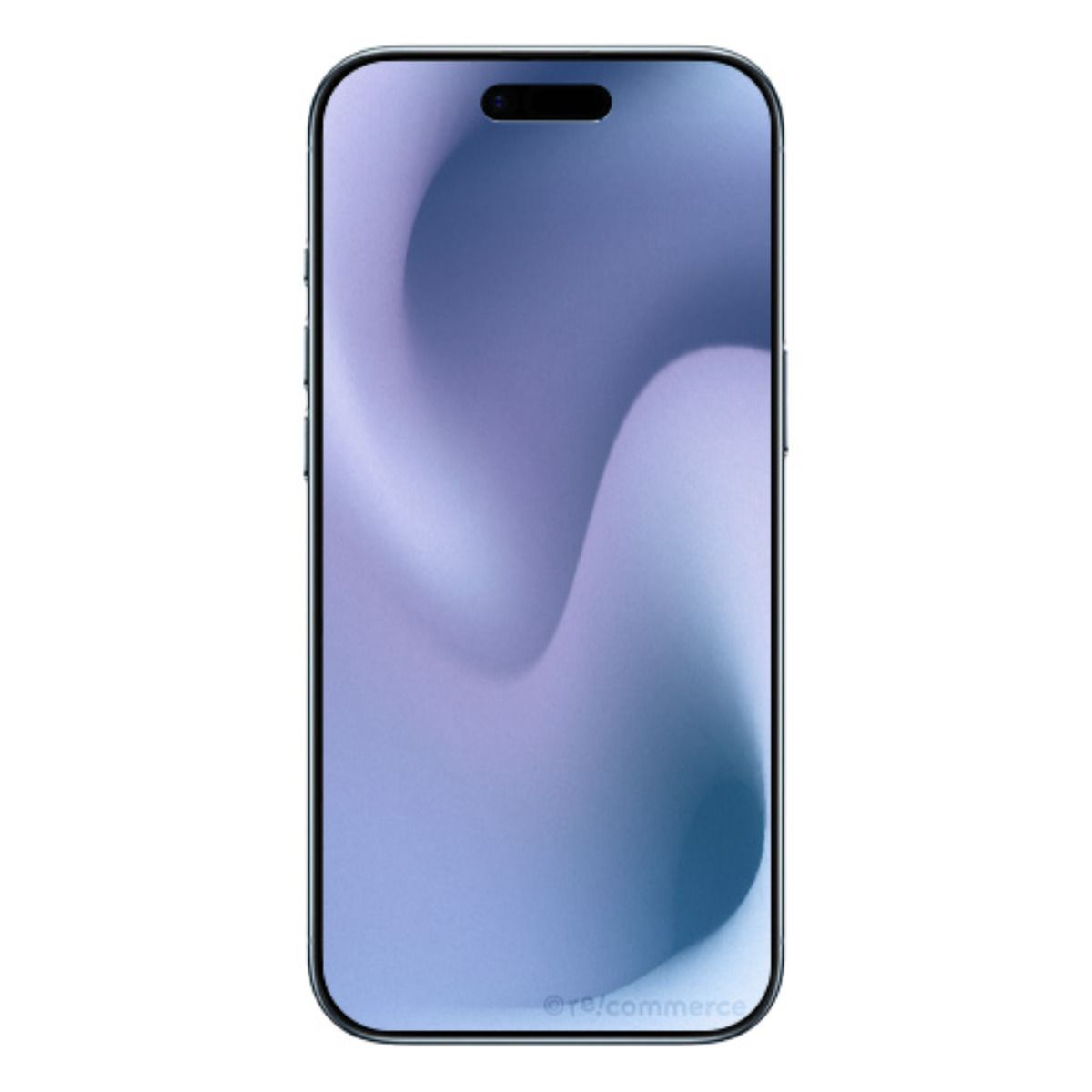 Uno smartphone con uno sfondo viola e blu. La tacca superiore è visibile.