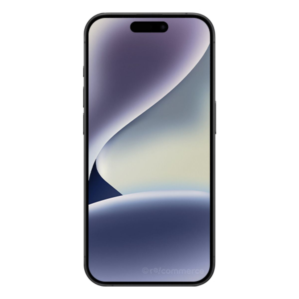 Ein schwarzes Smartphone mit einem bunten Hintergrundbild.