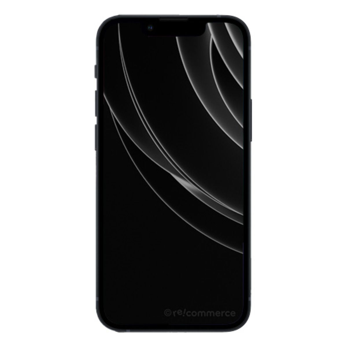 Dunkles Smartphone mit abstraktem, leuchtendem Muster auf dem Bildschirm.