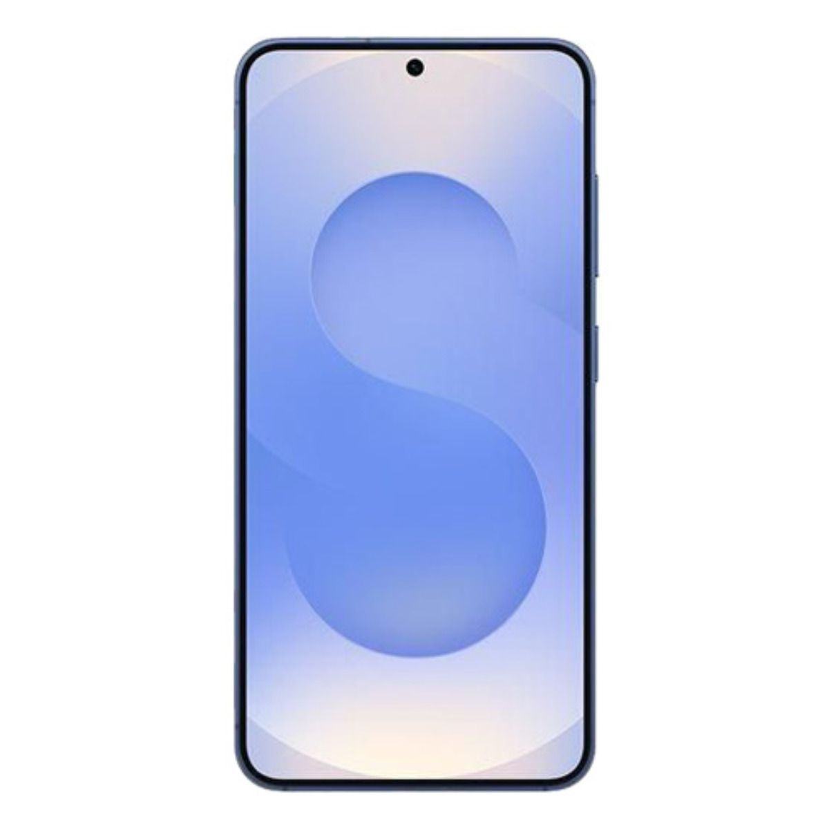 Uno smartphone blu scuro con un motivo sfumato blu sullo schermo.