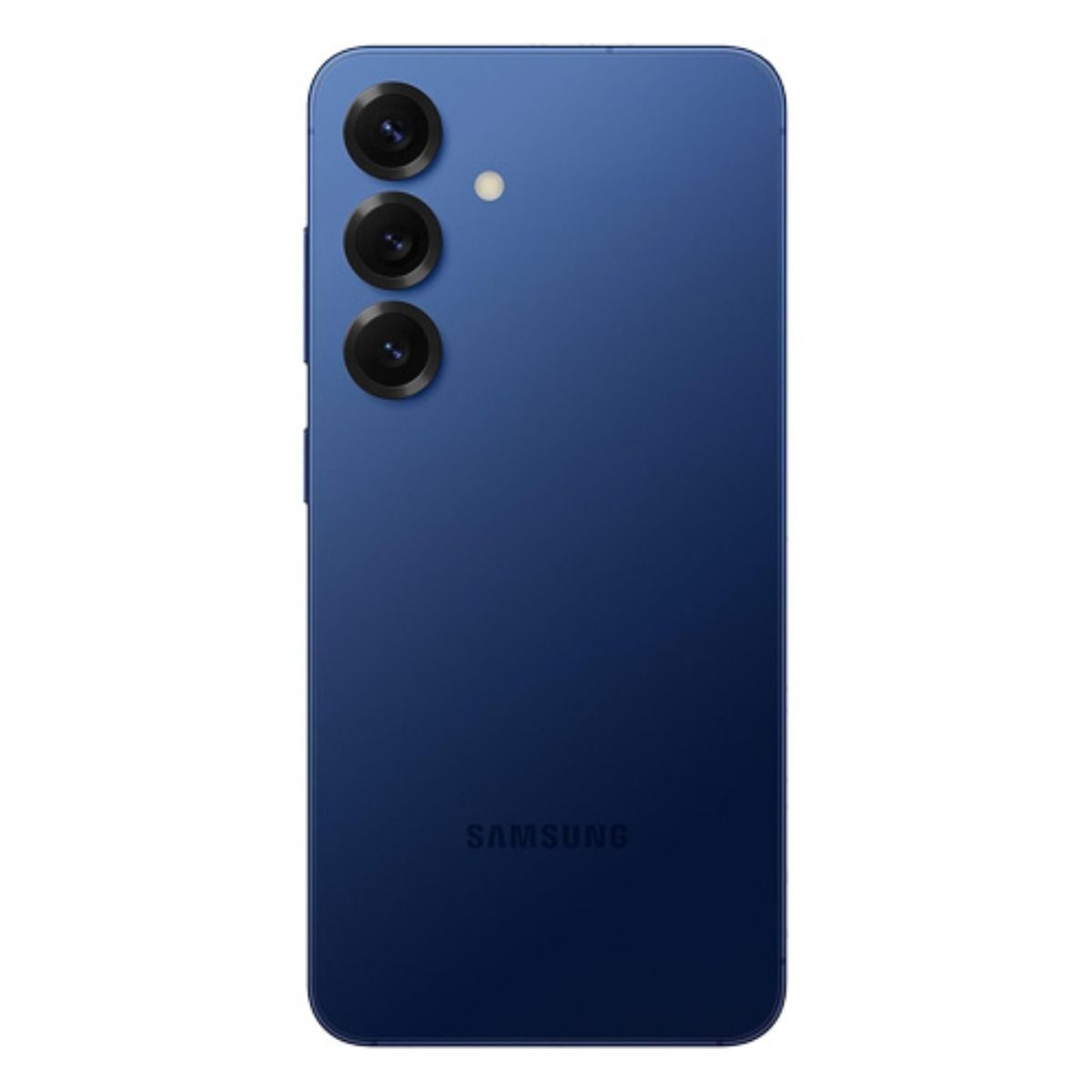 Retro di uno smartphone Samsung blu con tre obiettivi e flash.
