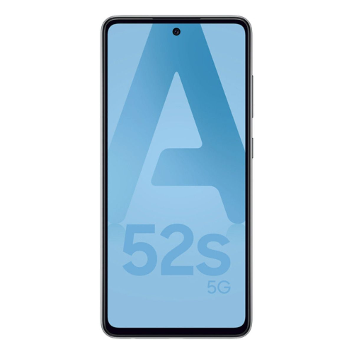 Un smartphone affichant un grand A et le texte 52s 5G sur son écran.