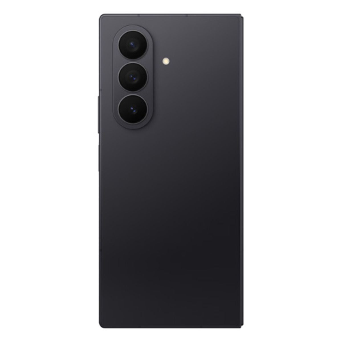 Arrière d'un smartphone sombre avec trois caméras et un flash.