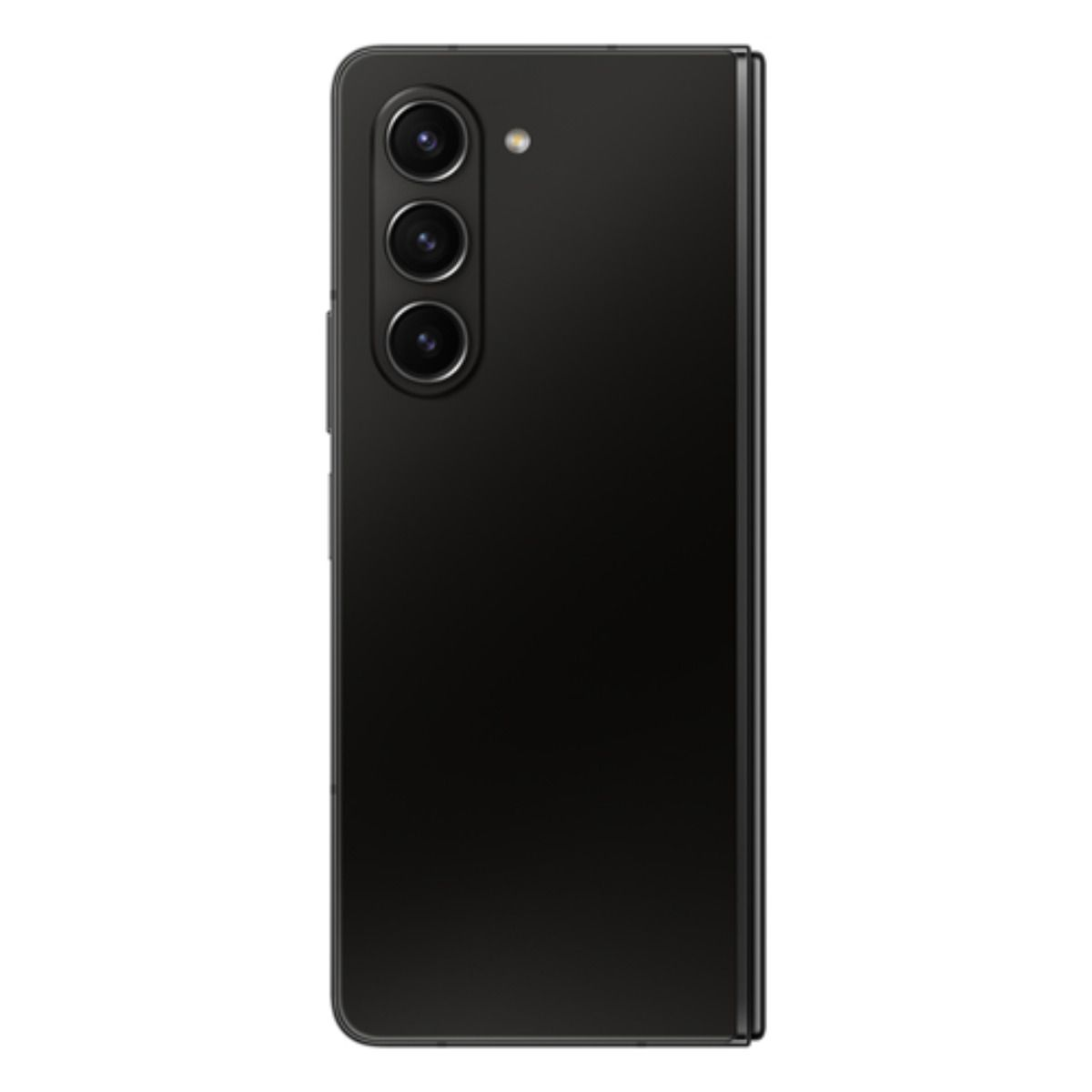 Smartphone noir avec trois caméras arrière et un flash.