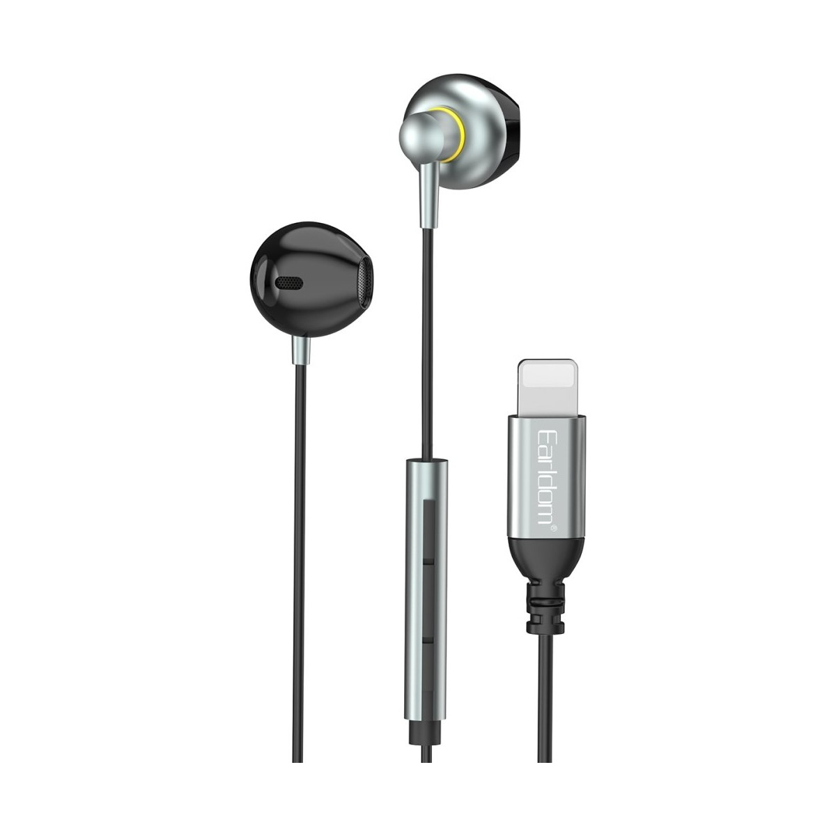 EARLDOM E67 Mikrofonlu Lightning True Wireless Kablolu Kulak İçi Kulaklık Gümüş