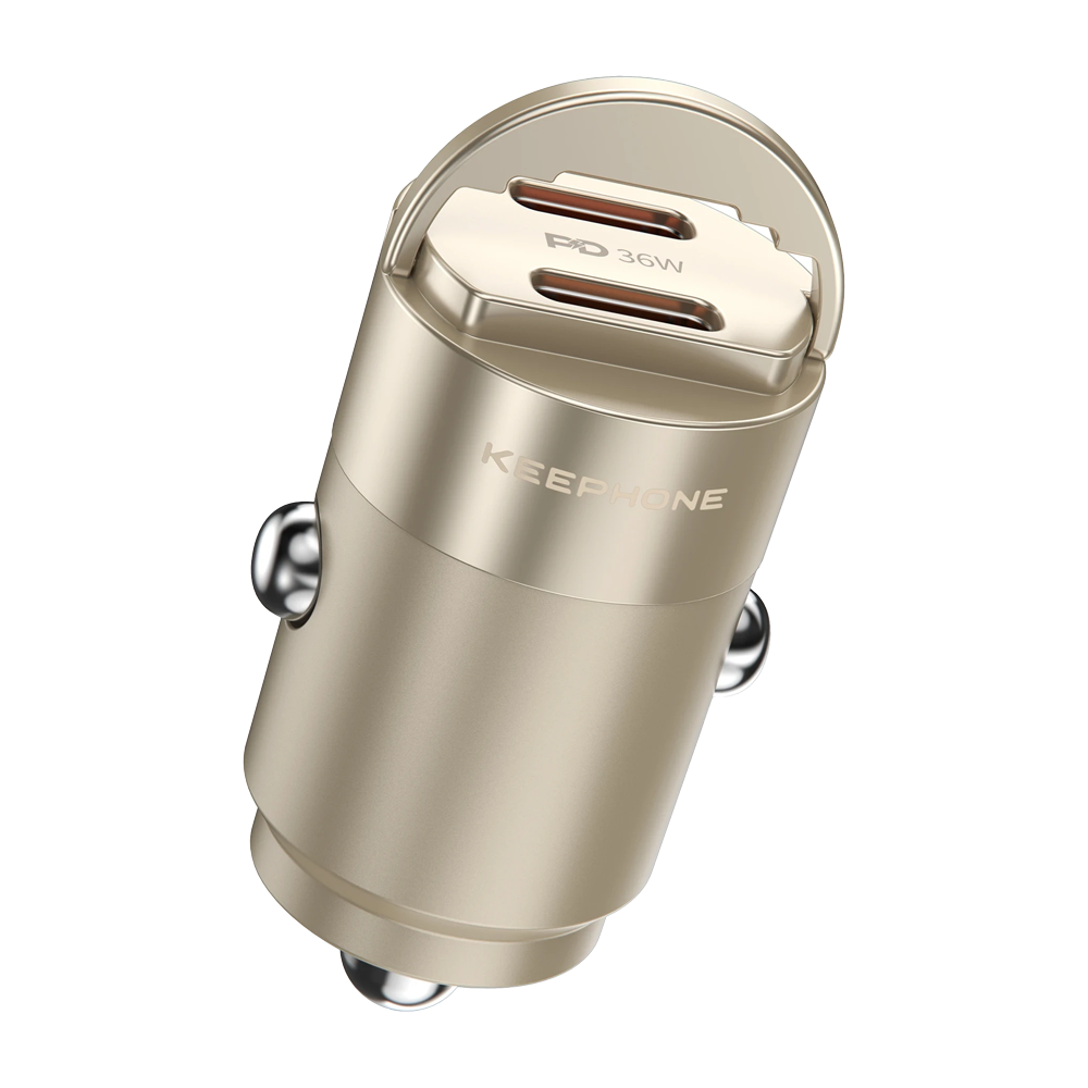 KEEPHONE CC12 CarVolt 36W PD Hızlı Araç İçi Şarj Cihazı Gold