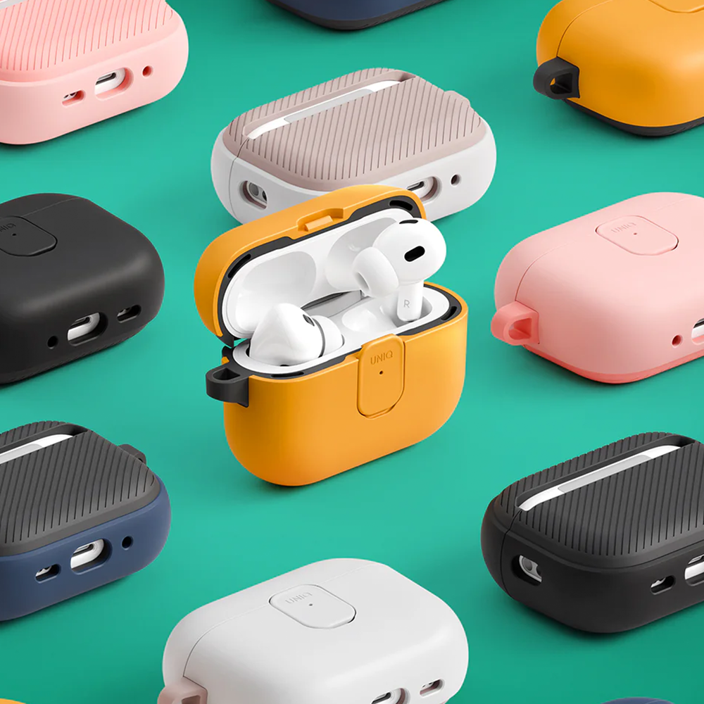 airpods pro3 +オマケアリ UNIQ Airpods Pro 3 (3.nesil) Clyde Kilitli Kulaklık Kılıfı Krem