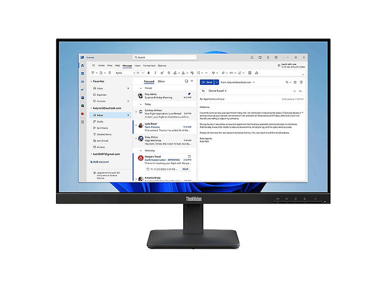 LENOVO S24-4e 64B5kAT1TK 23,8 inç Full-HD 4 ms 100 Hz Monitör Siyah