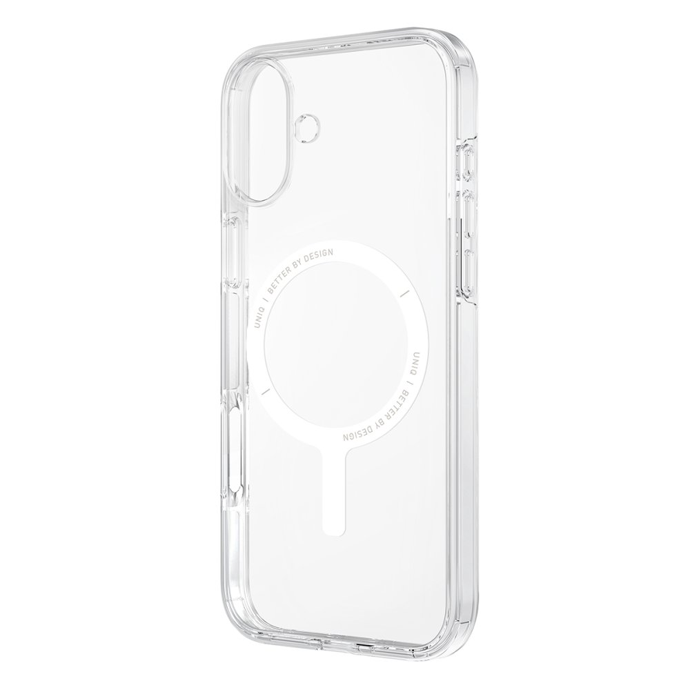 Mıknatıslı halkalı ve markalı şeffaf telefon kılıfı.