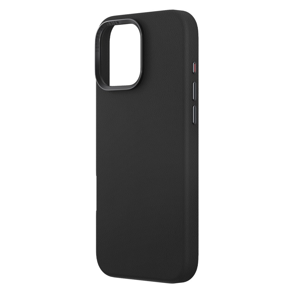 Doku yüzeyli ve kamera halkalı siyah telefon kılıfı.