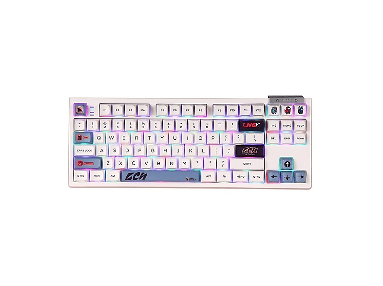 DARMOSHARK TOP87 Tri-Mode Mekanik Kablosuz Oyuncu Klavyesi Beyaz