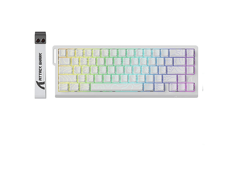 ATTACK SHARK X68 HE Hall Effect Rapid Trigger Mekanik Kablolu Oyuncu Klavyesi White Contour
