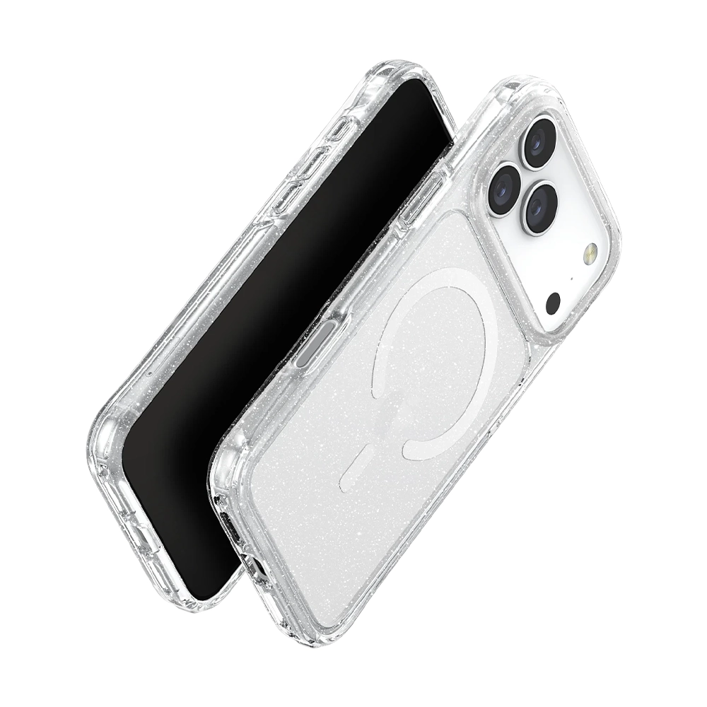 Mıknatıslı halkalı şeffaf simli telefon kılıfı.