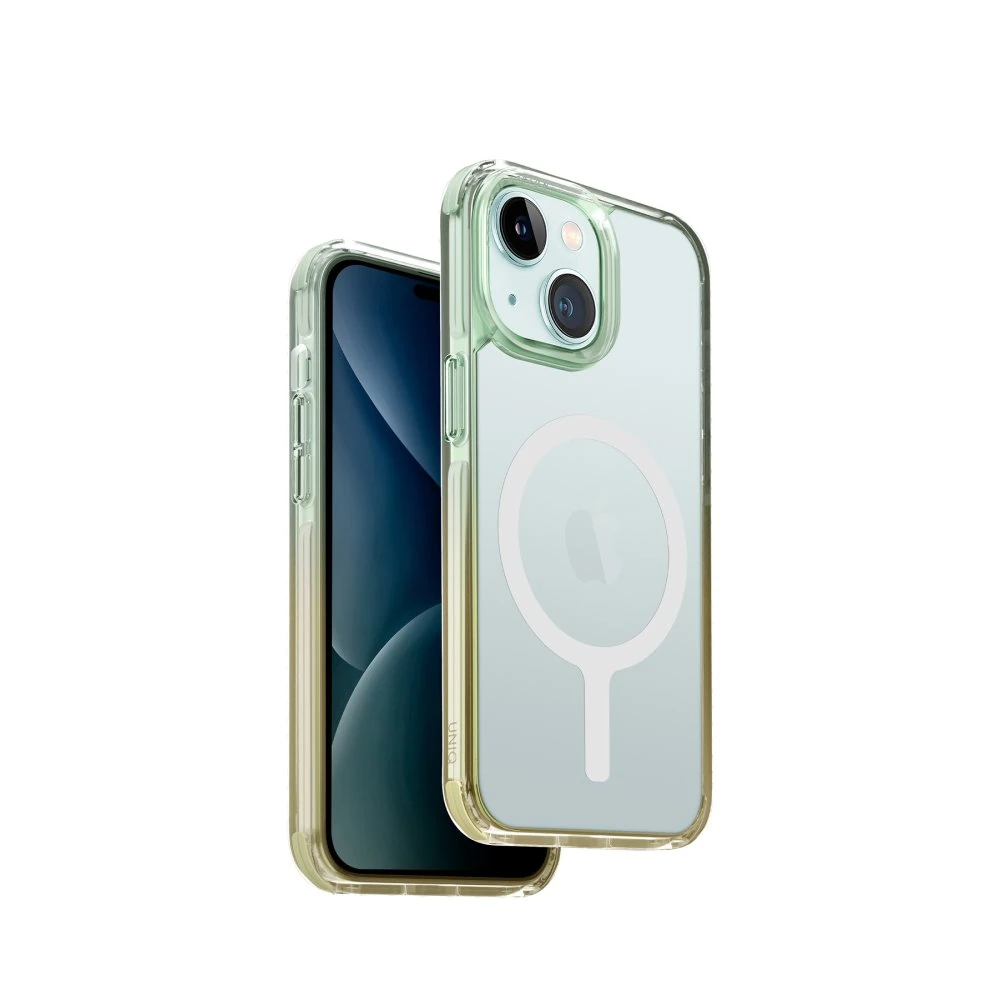 UNIQ Combat Duo iPhone 15 Uyumlu MagSafe Telefon Kılıfı Yeşil