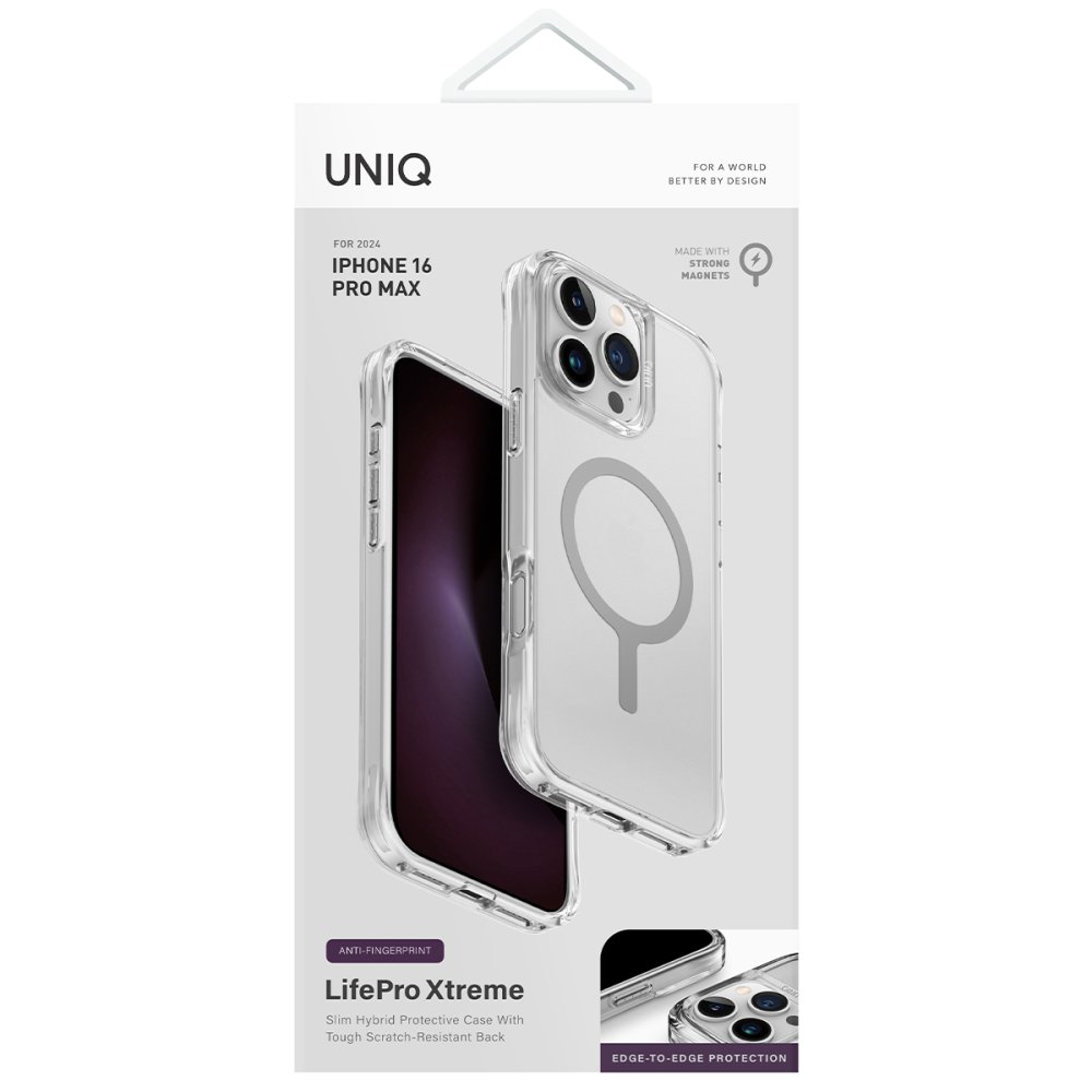Mıknatıslı halkalı iPhone 16 Pro Max için şeffaf kılıf, parmak izi bırakmayan arka.