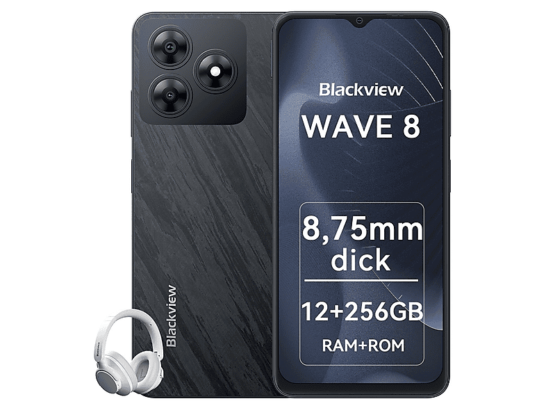 BLACKVIEW WAVE 8 Mit Kopfhörer 256 GB Schwarz Dual SIM