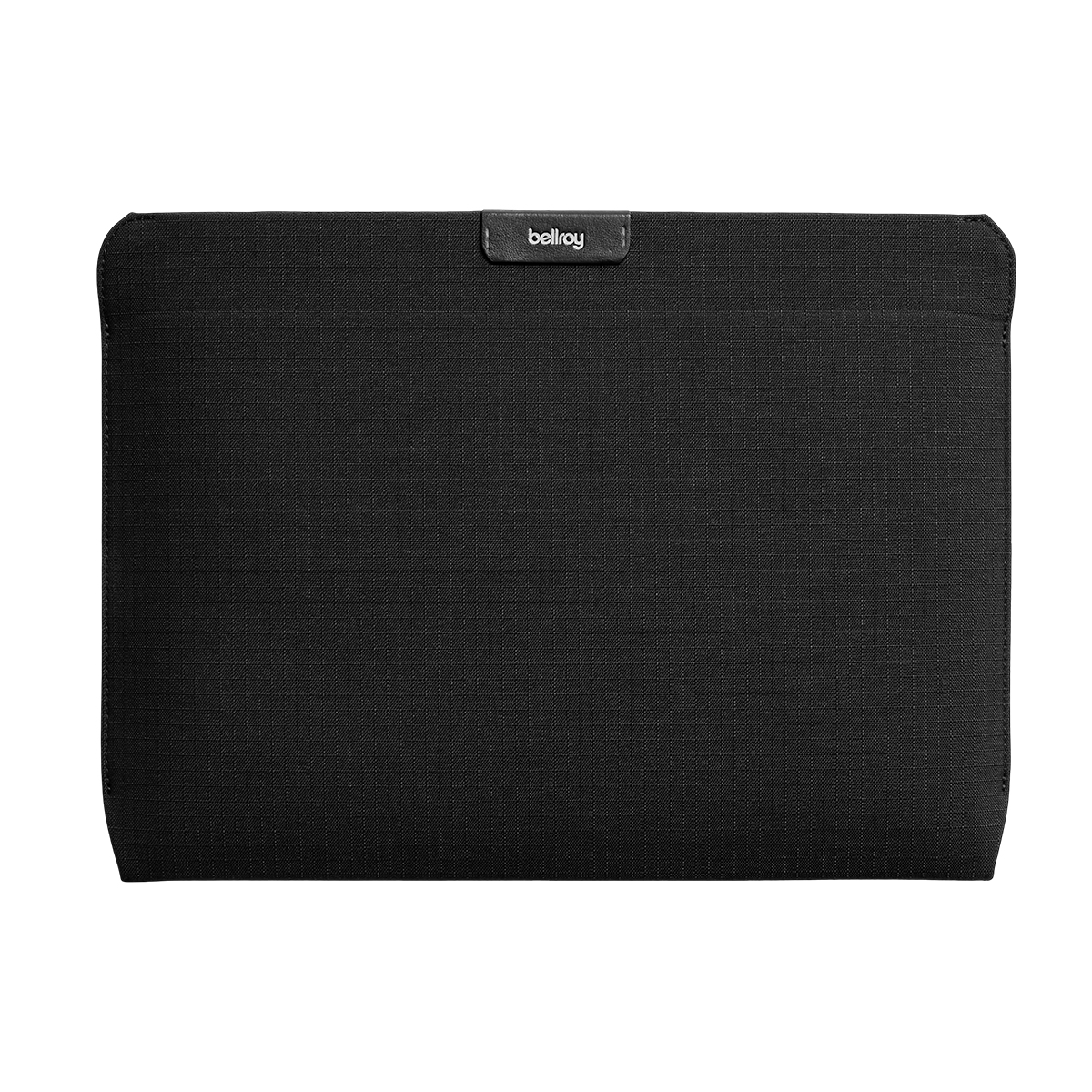 Custodia nera per laptop con logo Bellroy in alto.